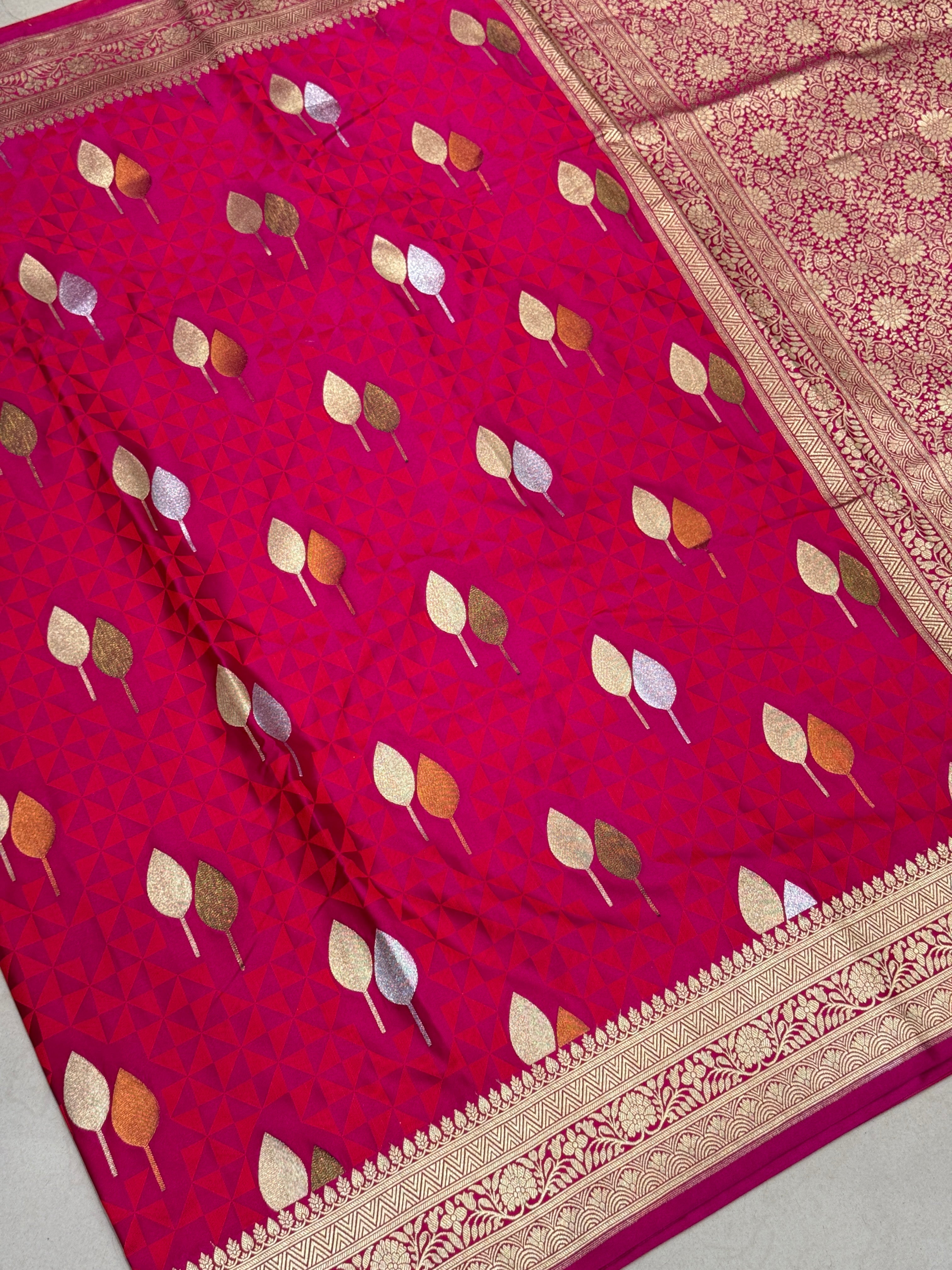 Rani Banarasi Silk Sliver Gold Butta Saree