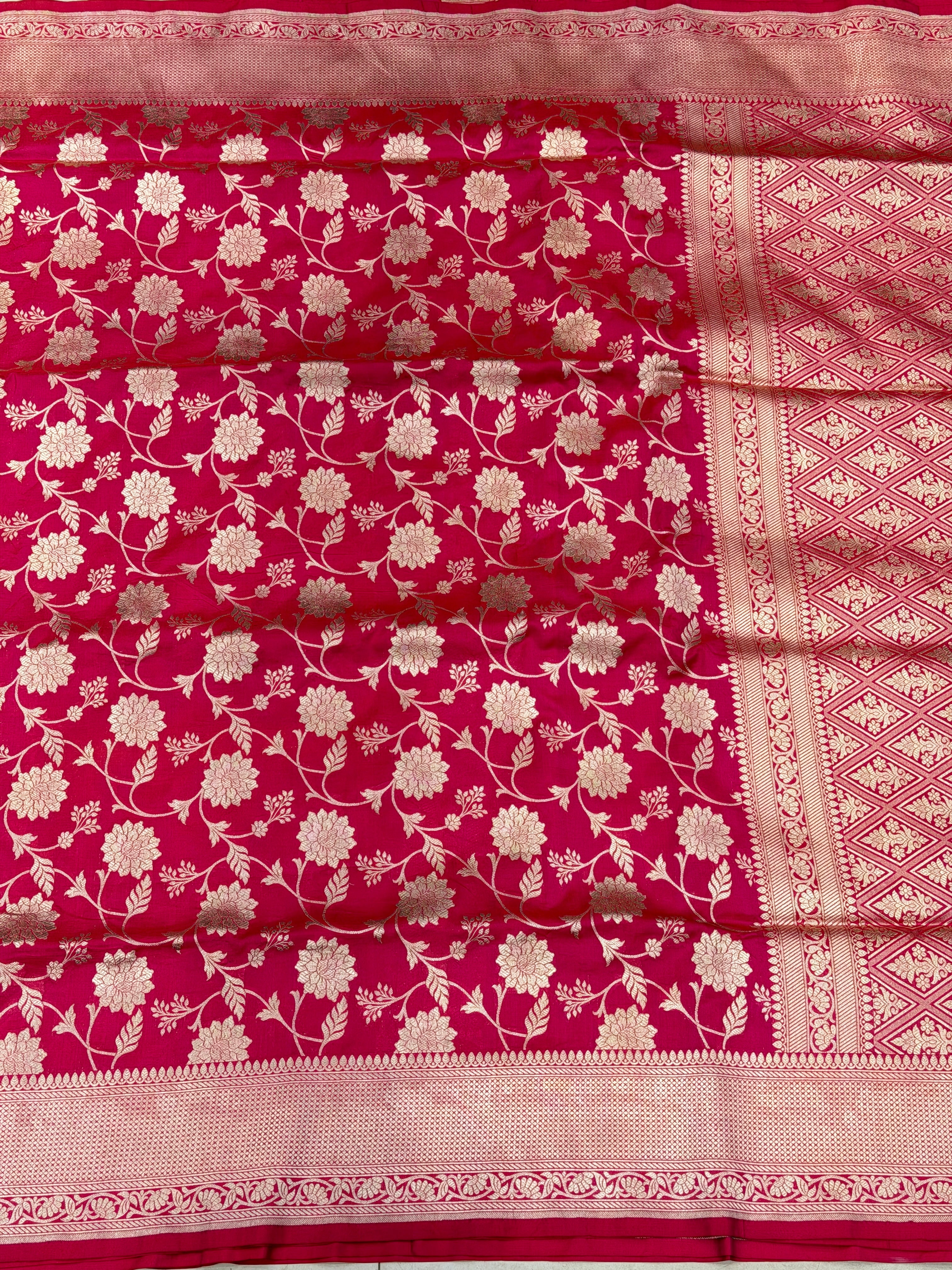 Rani Katan Silk Jaal Banarasi Handloom Saree