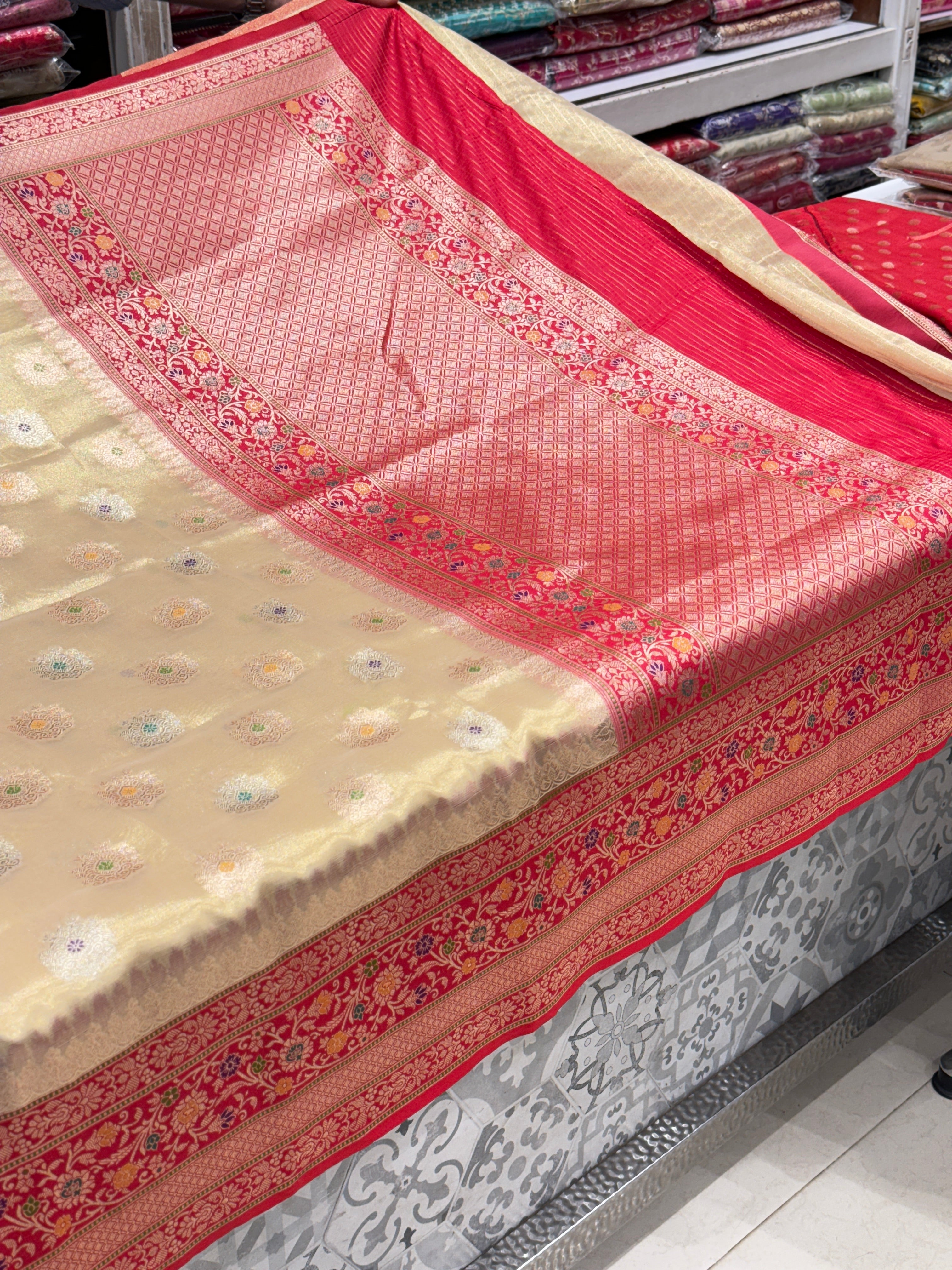 Banarasi Meena Tissue with Silk Border