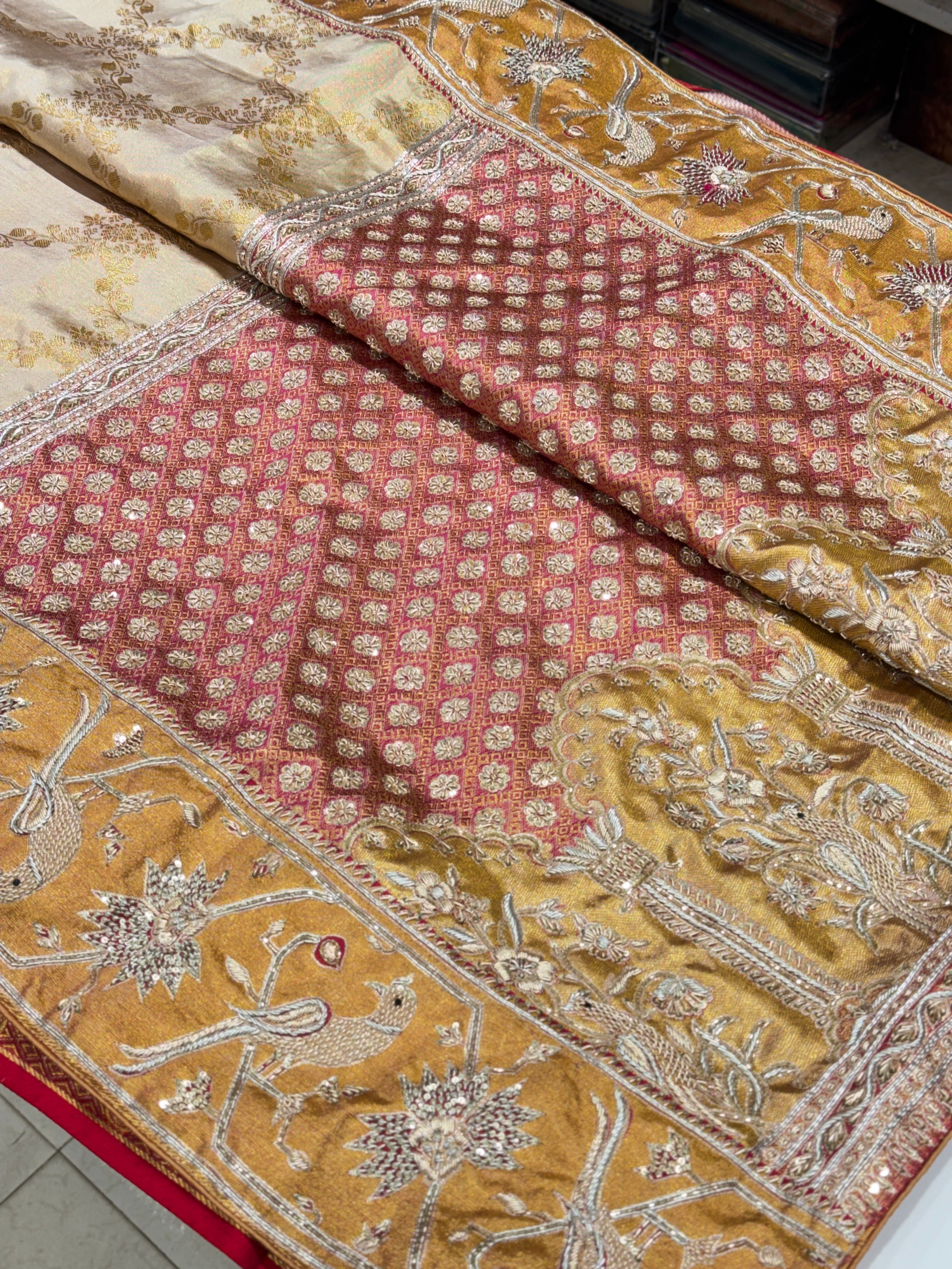 Kanjivaram Paithani Weave with Zardosi Embroidery Hand Made