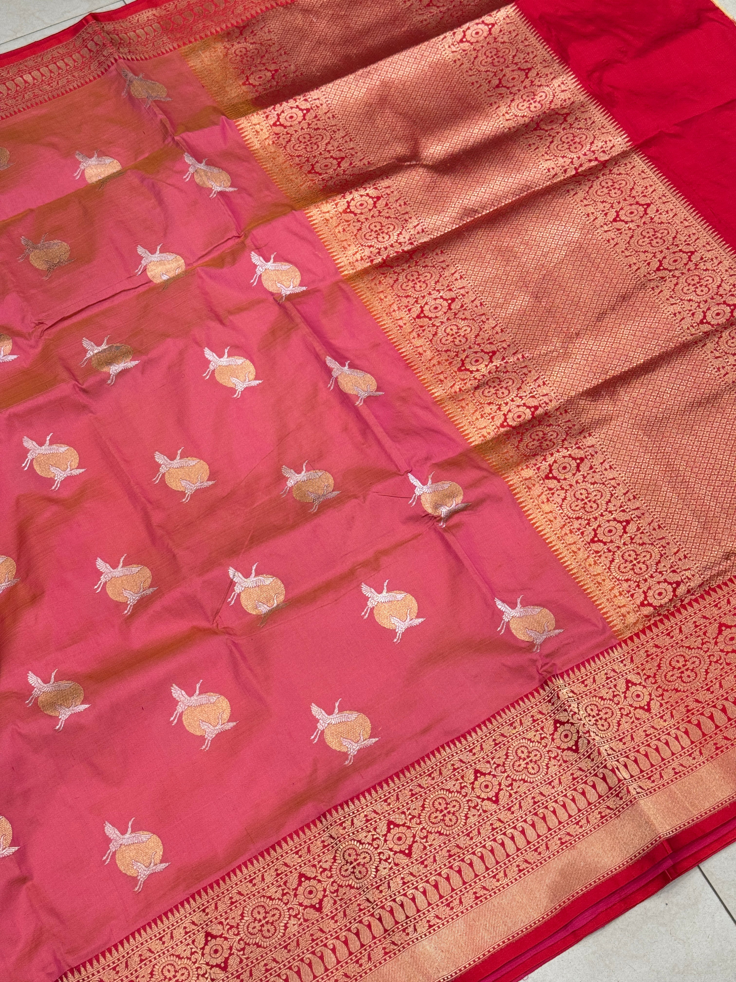 Dhup Chaav Banarasi Handloom Shikara Saree