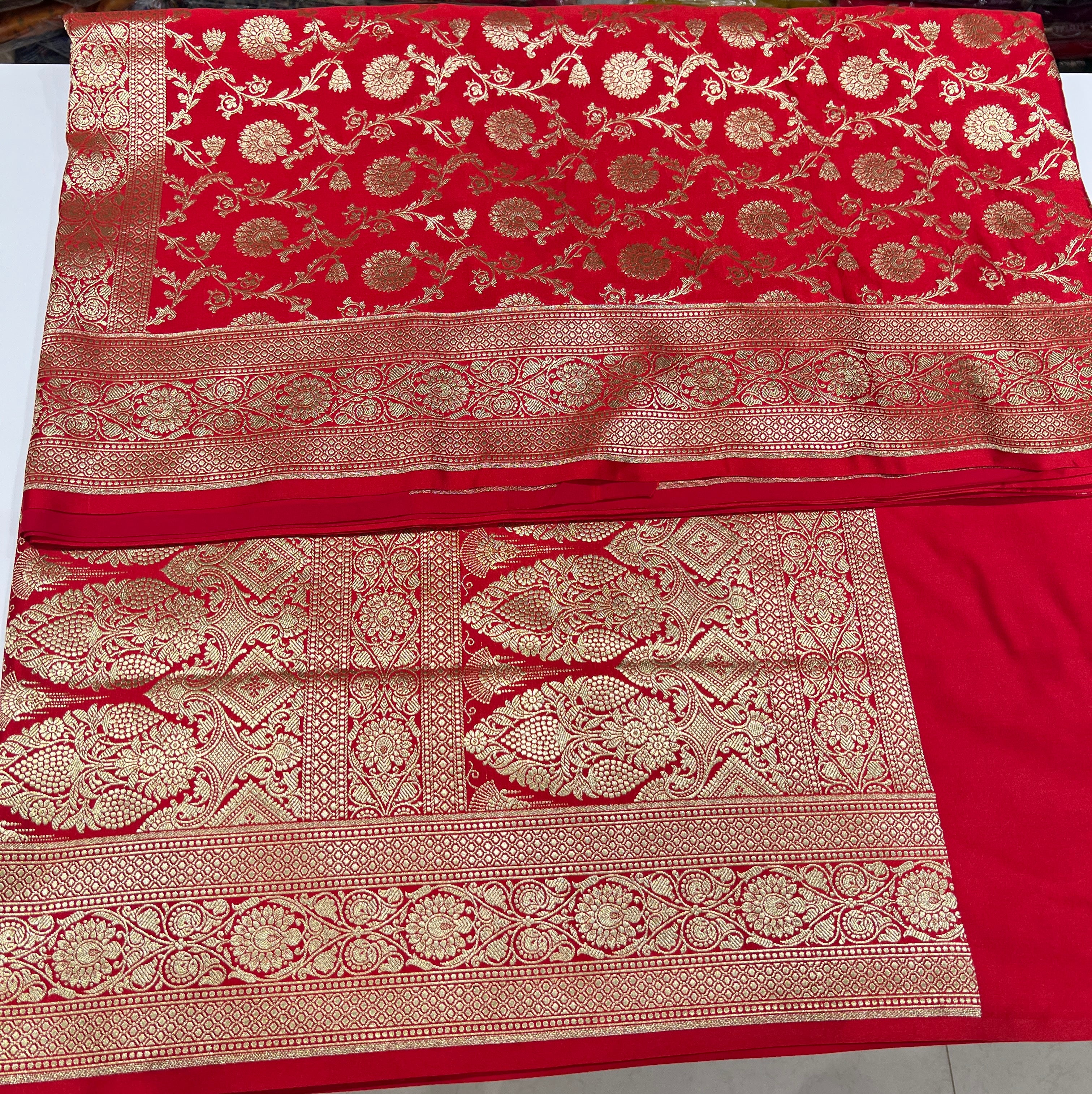 Red Banarasi Big Jaal Silk Saree