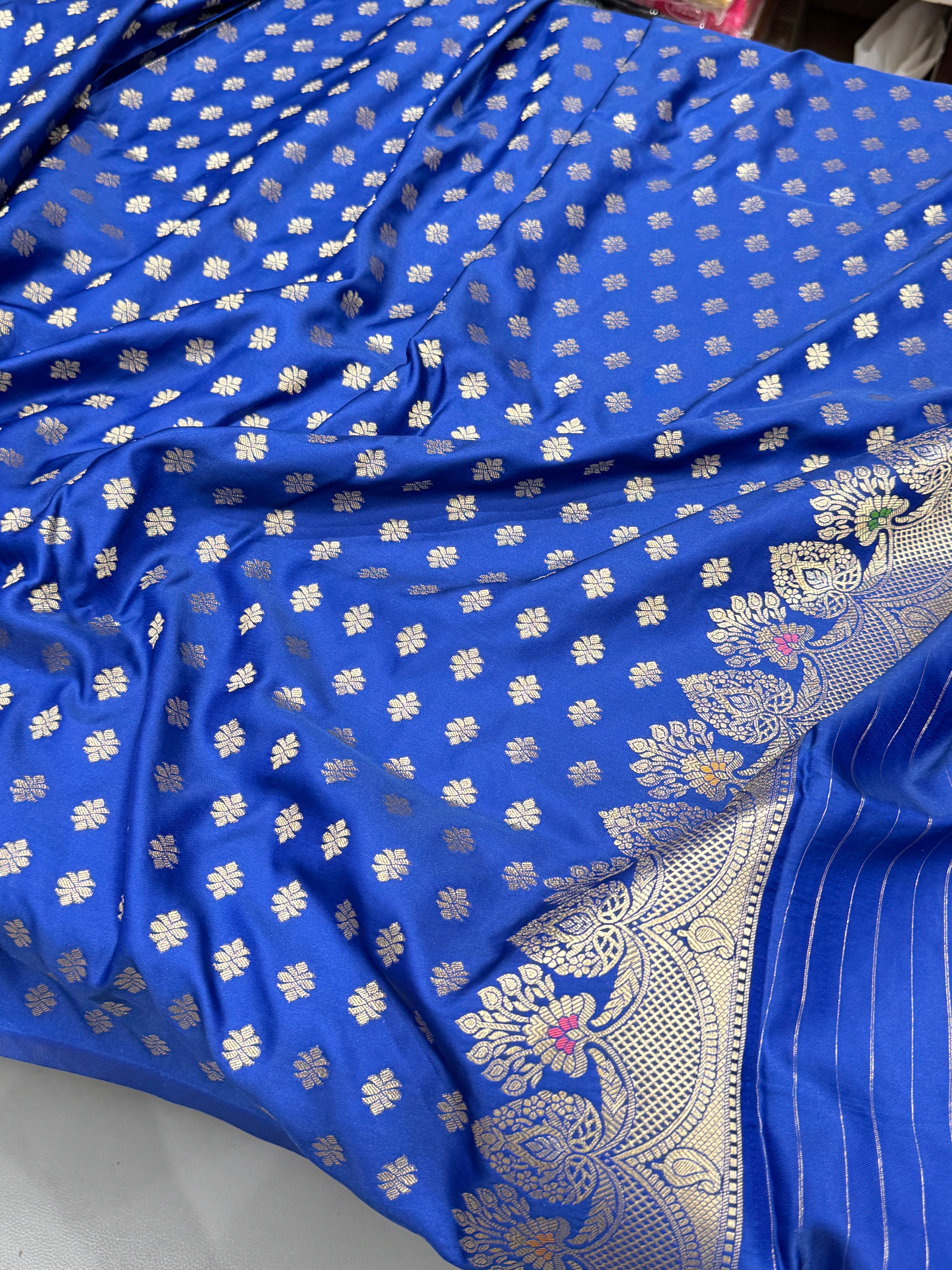 Blue Banarasi Meenakari Jaal Saree