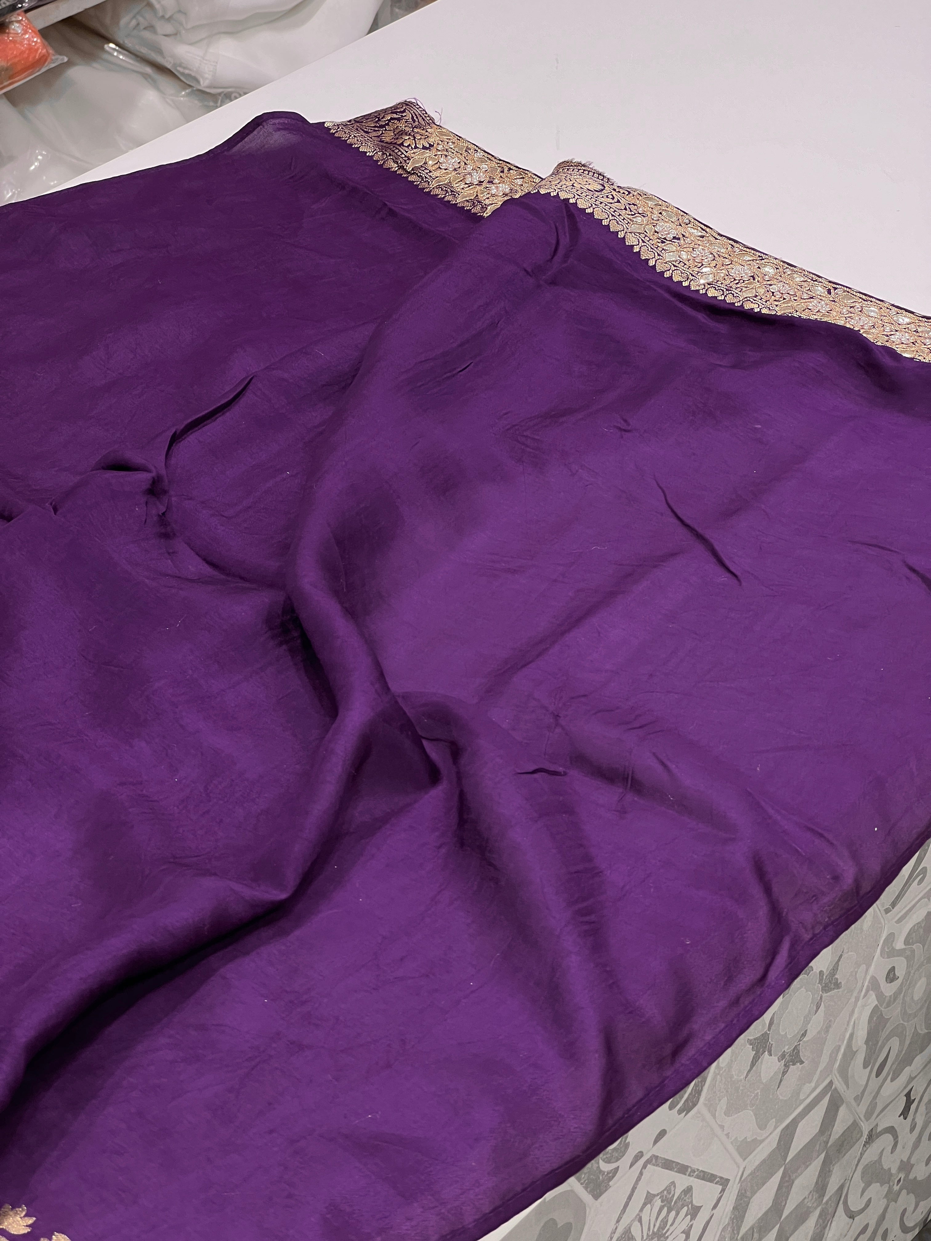 Purple Banarasi Gotapatti Saree