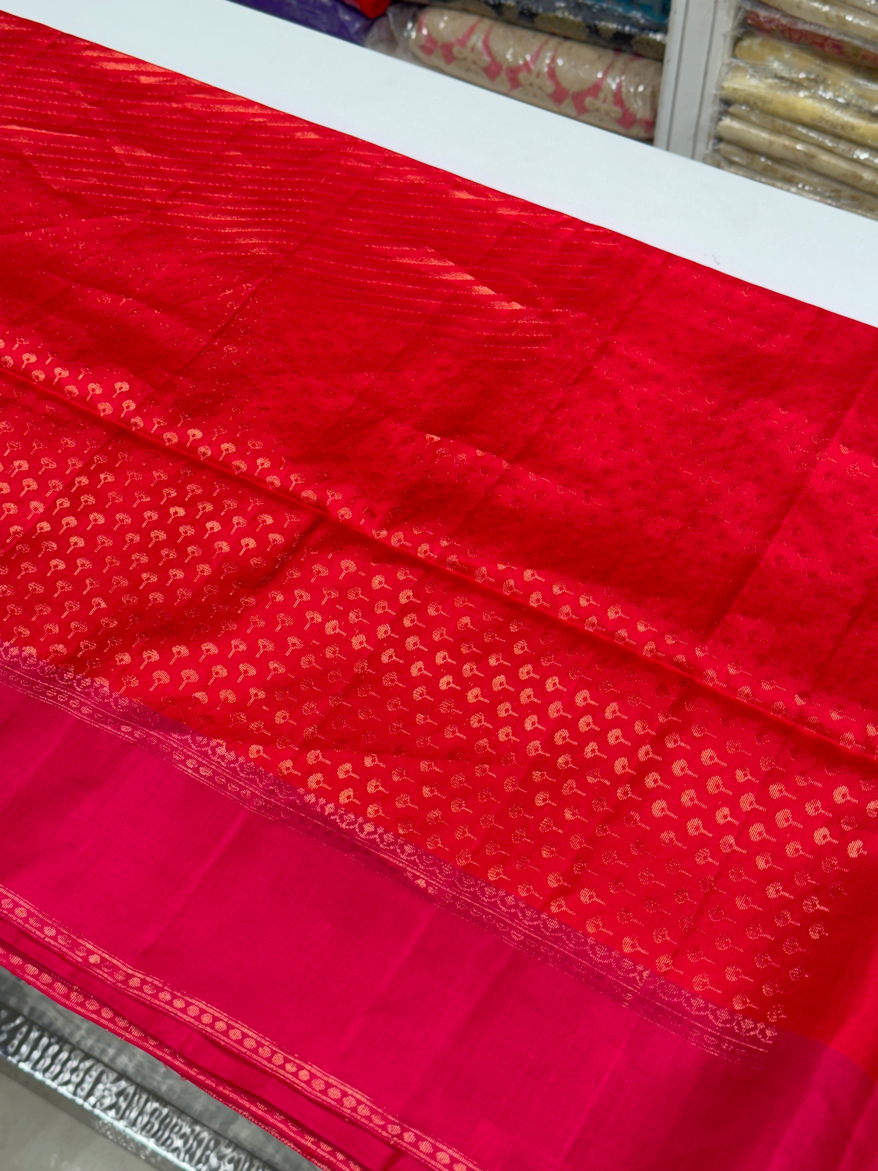 Rust With Rani Handloom Kanchipuram Pure Silk Saree