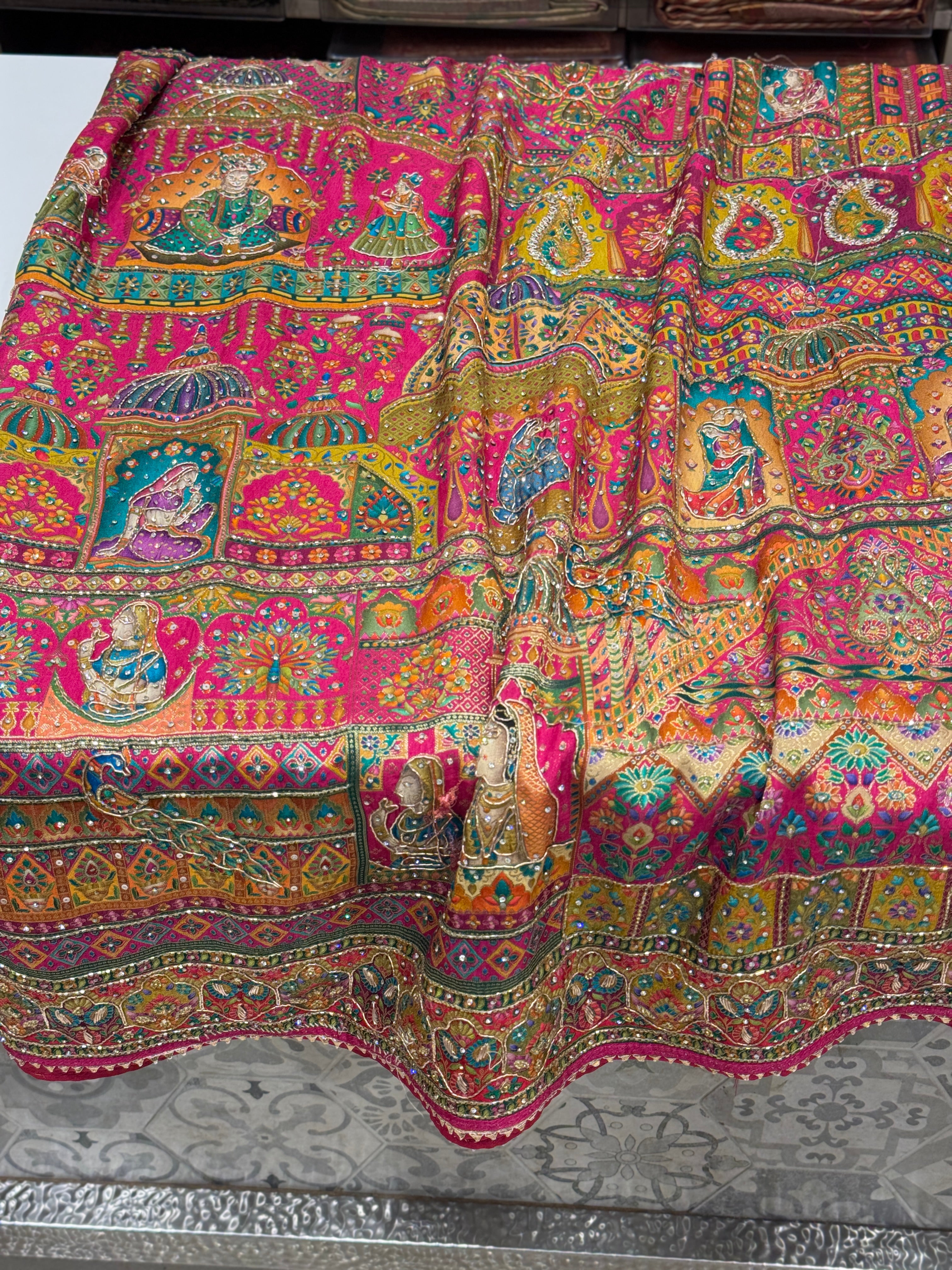 Rani Darbar Pashmina Style Weave with Hand Embroidery