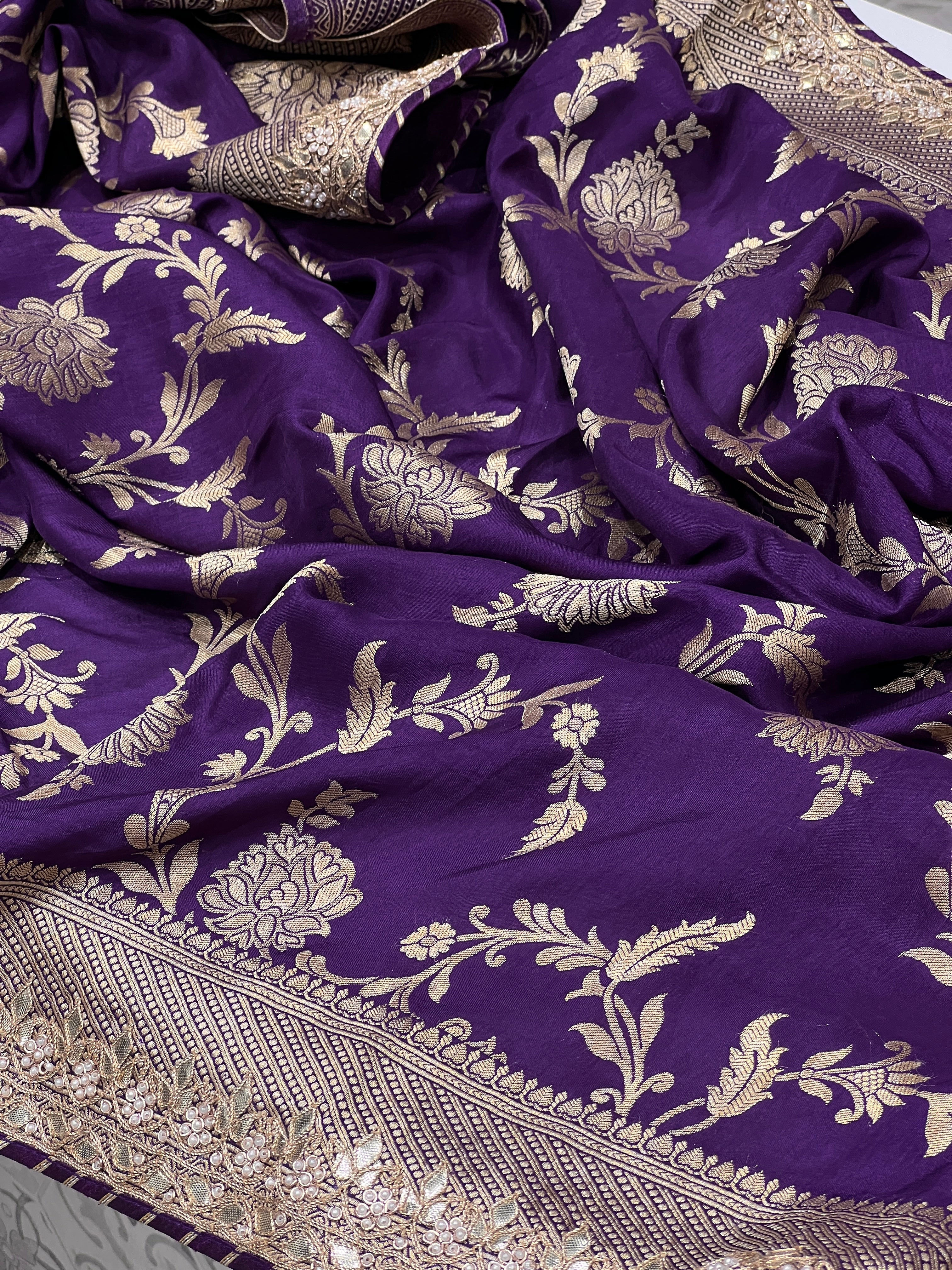 Purple Banarasi Gotapatti Saree