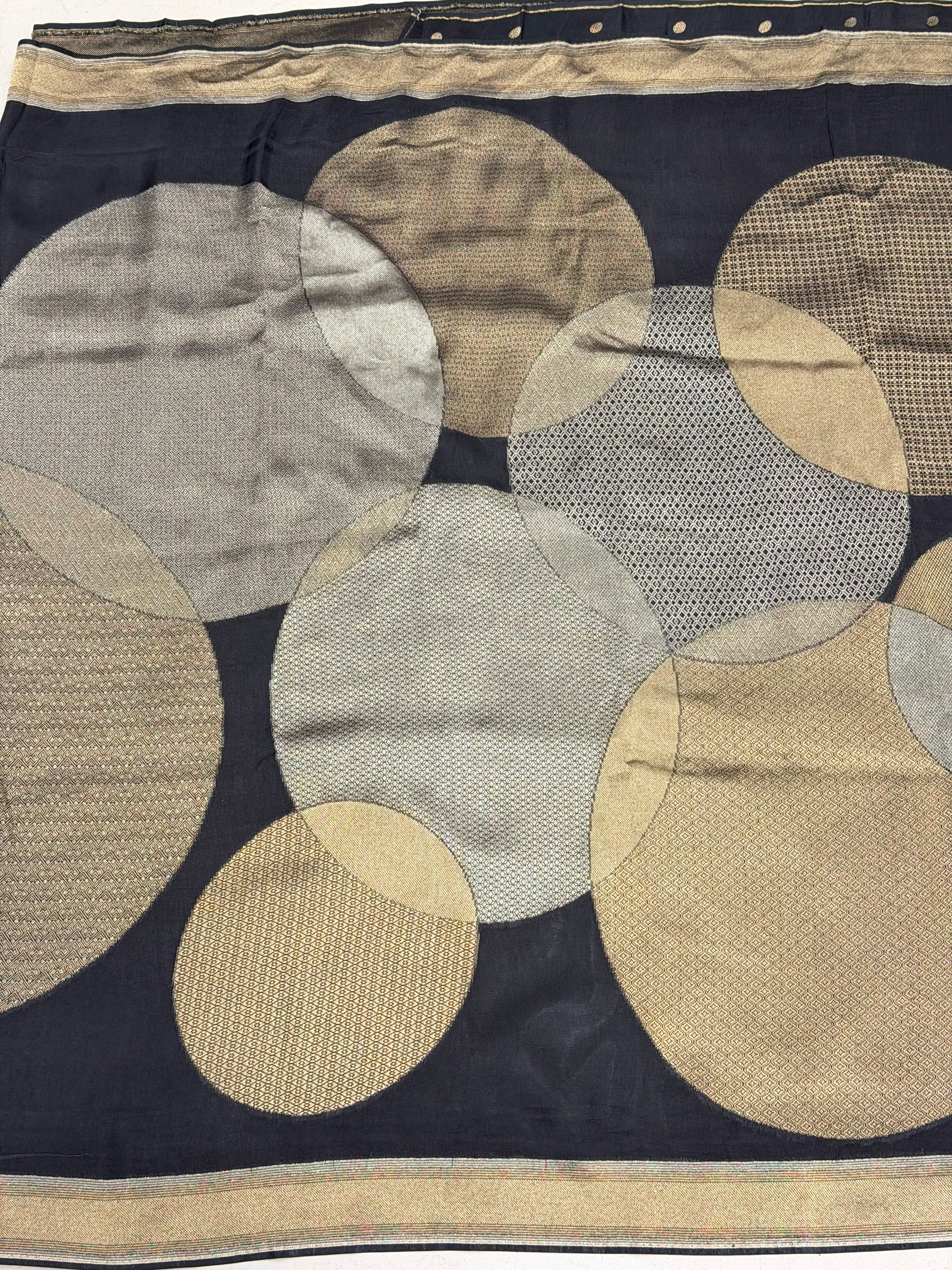 Black Contemporary Banarasi Football Inspired Munga Silk Saree