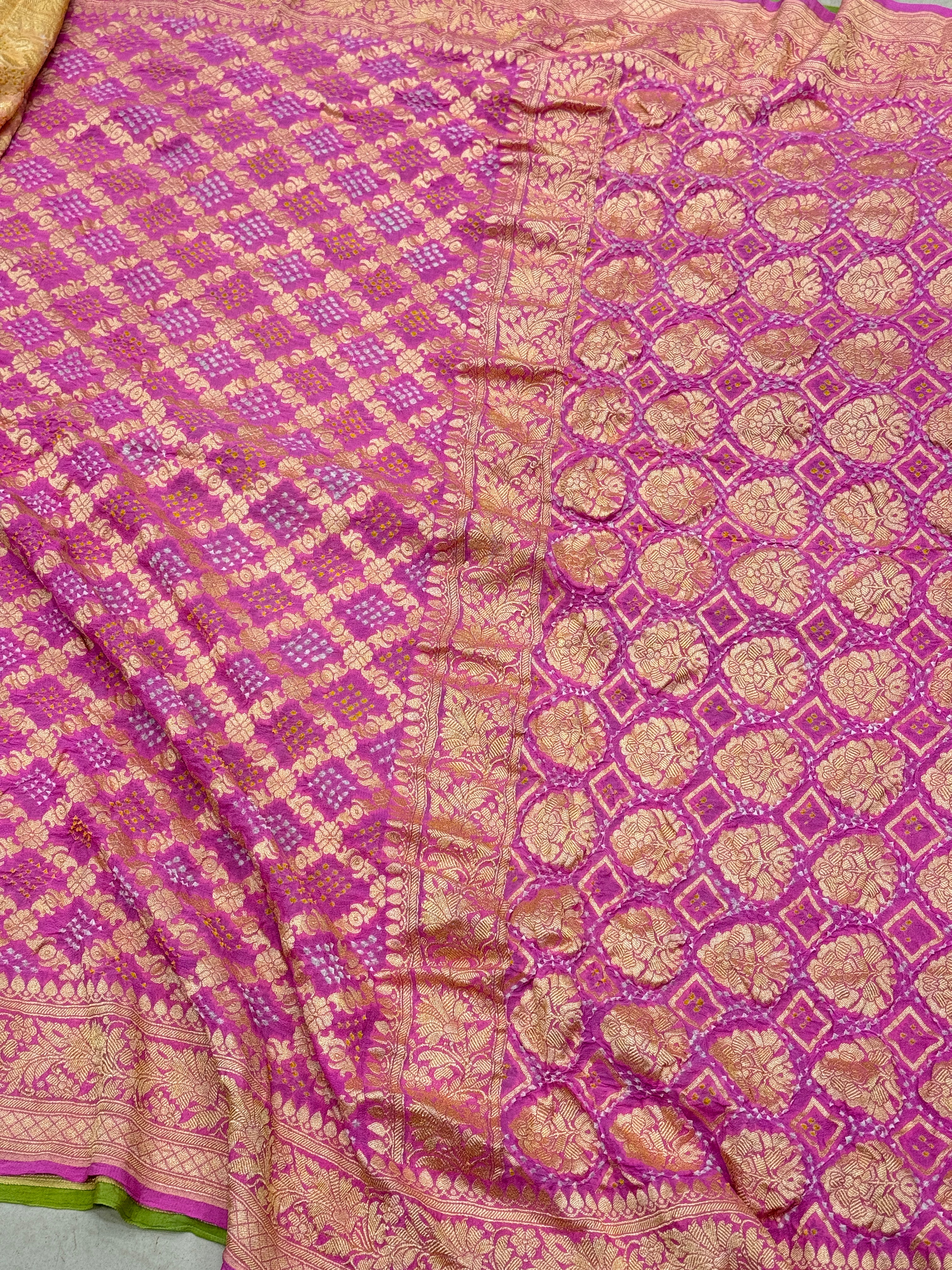 Shaded 6 Colour Bandhej Bandhini Saree