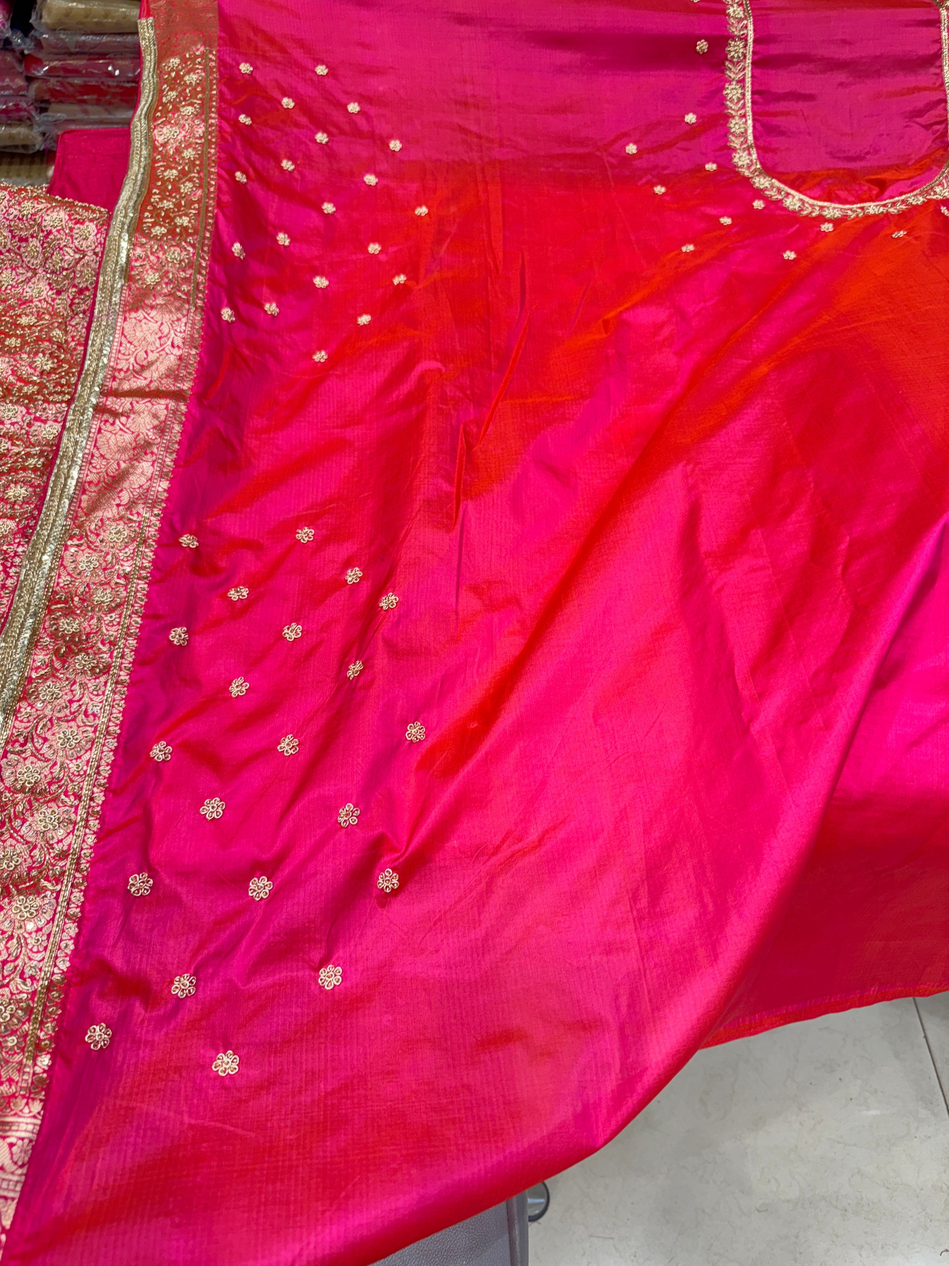 Handloom Banarasi Katan Zardosi Embroidery