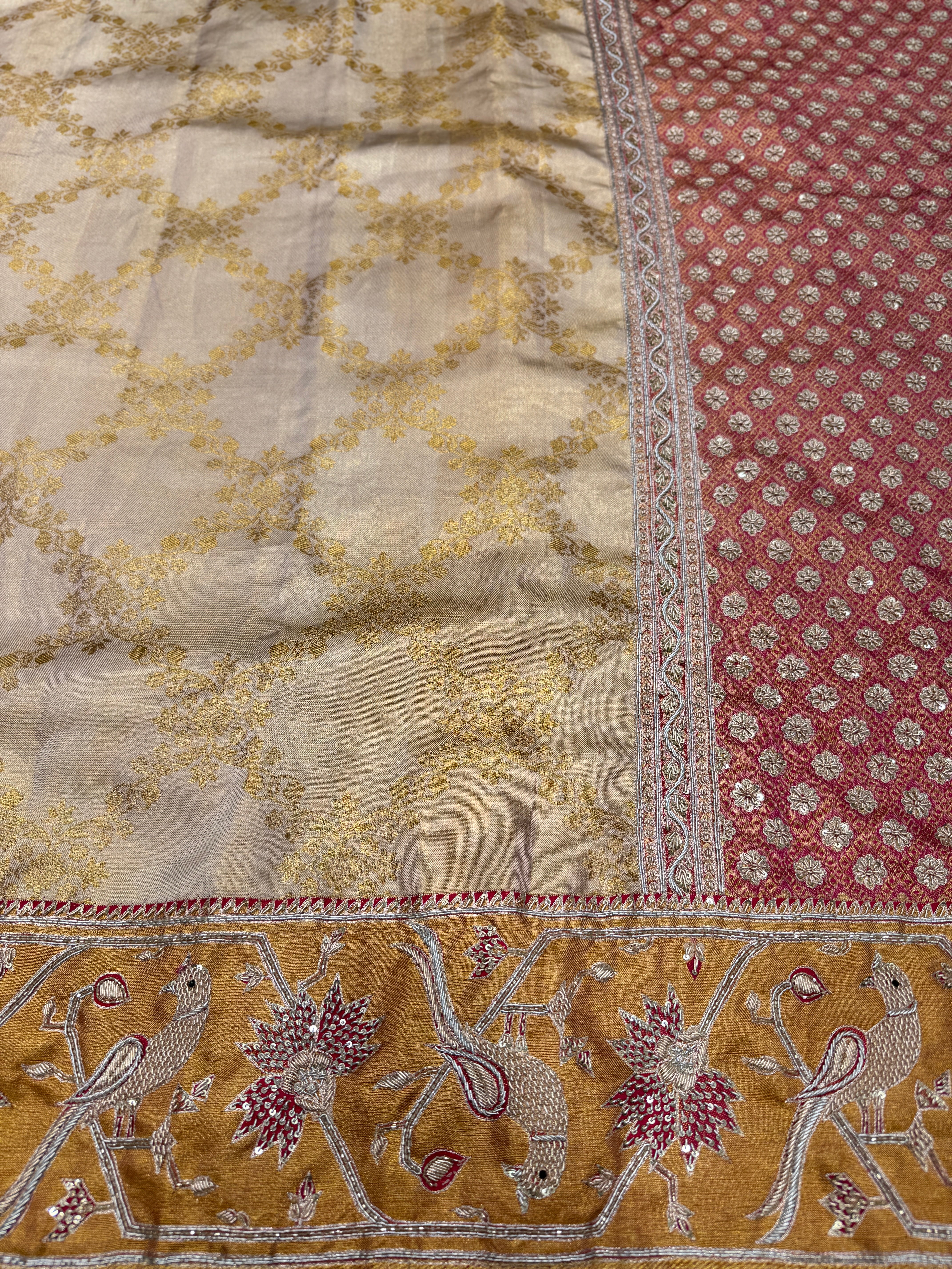 Kanjivaram Paithani Weave with Zardosi Embroidery Hand Made