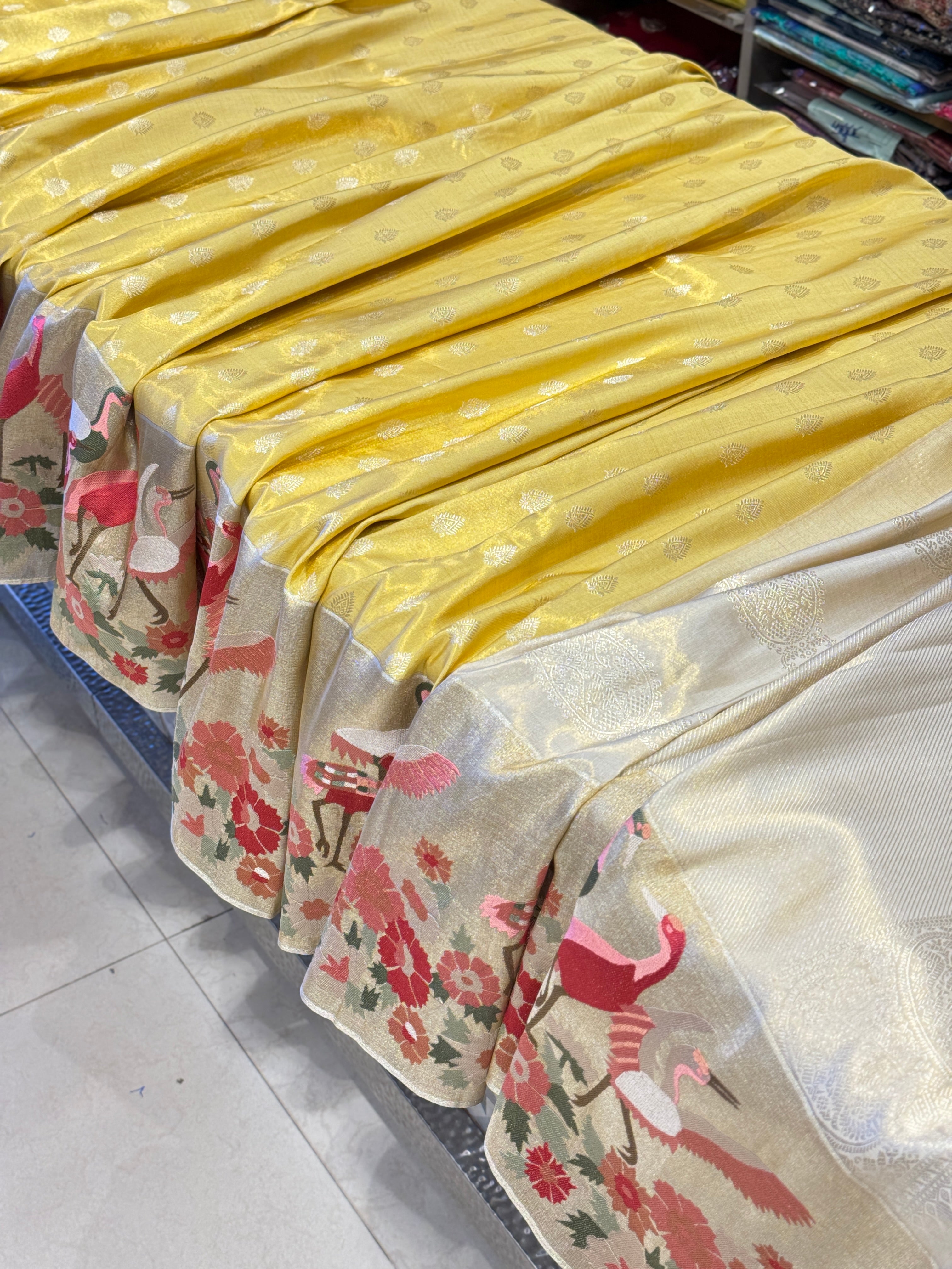 Yellow Kanjivaram x Parsi Gara Saree