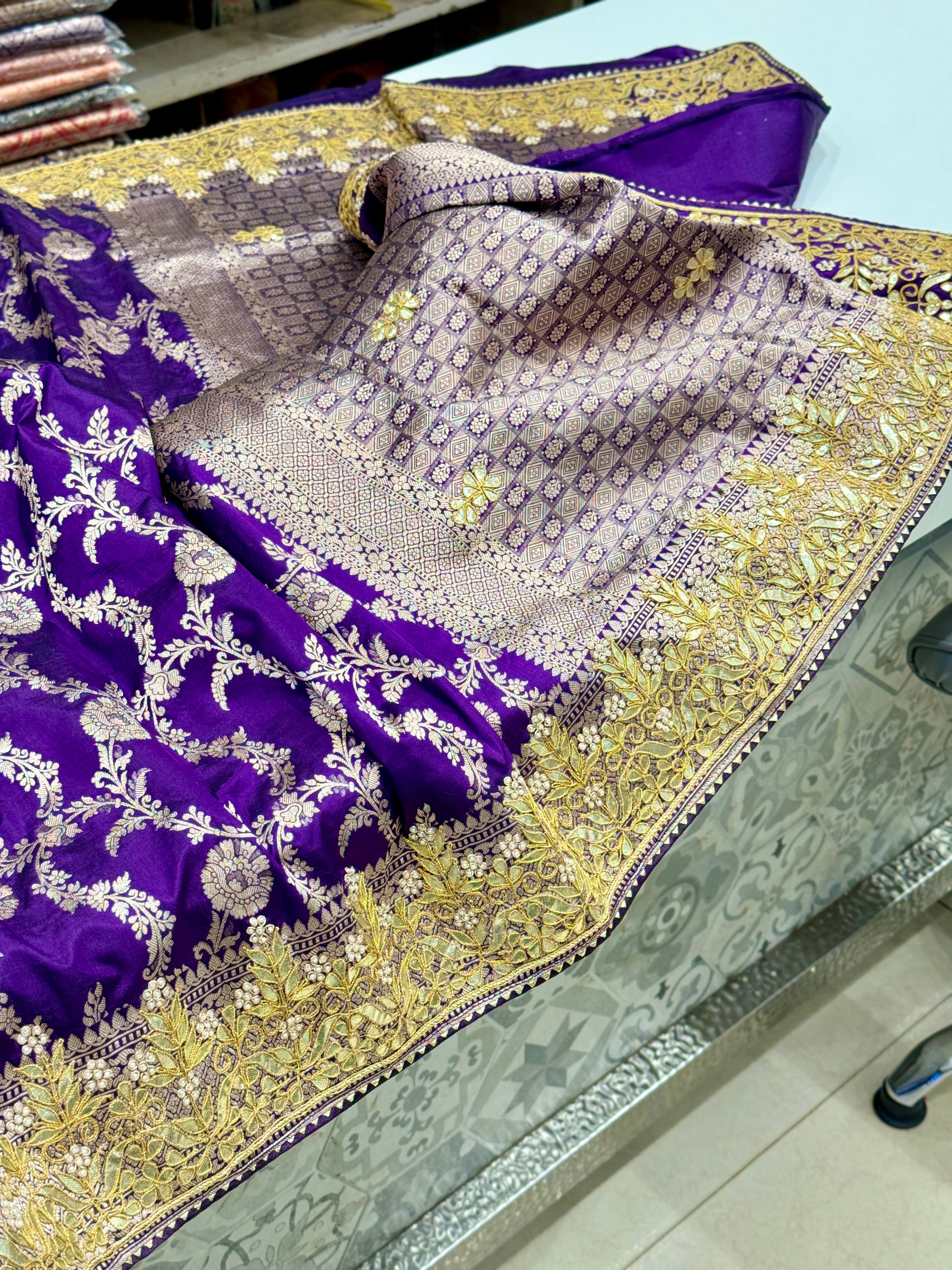 Handloom Banarasi Katan Gotapatti Saree