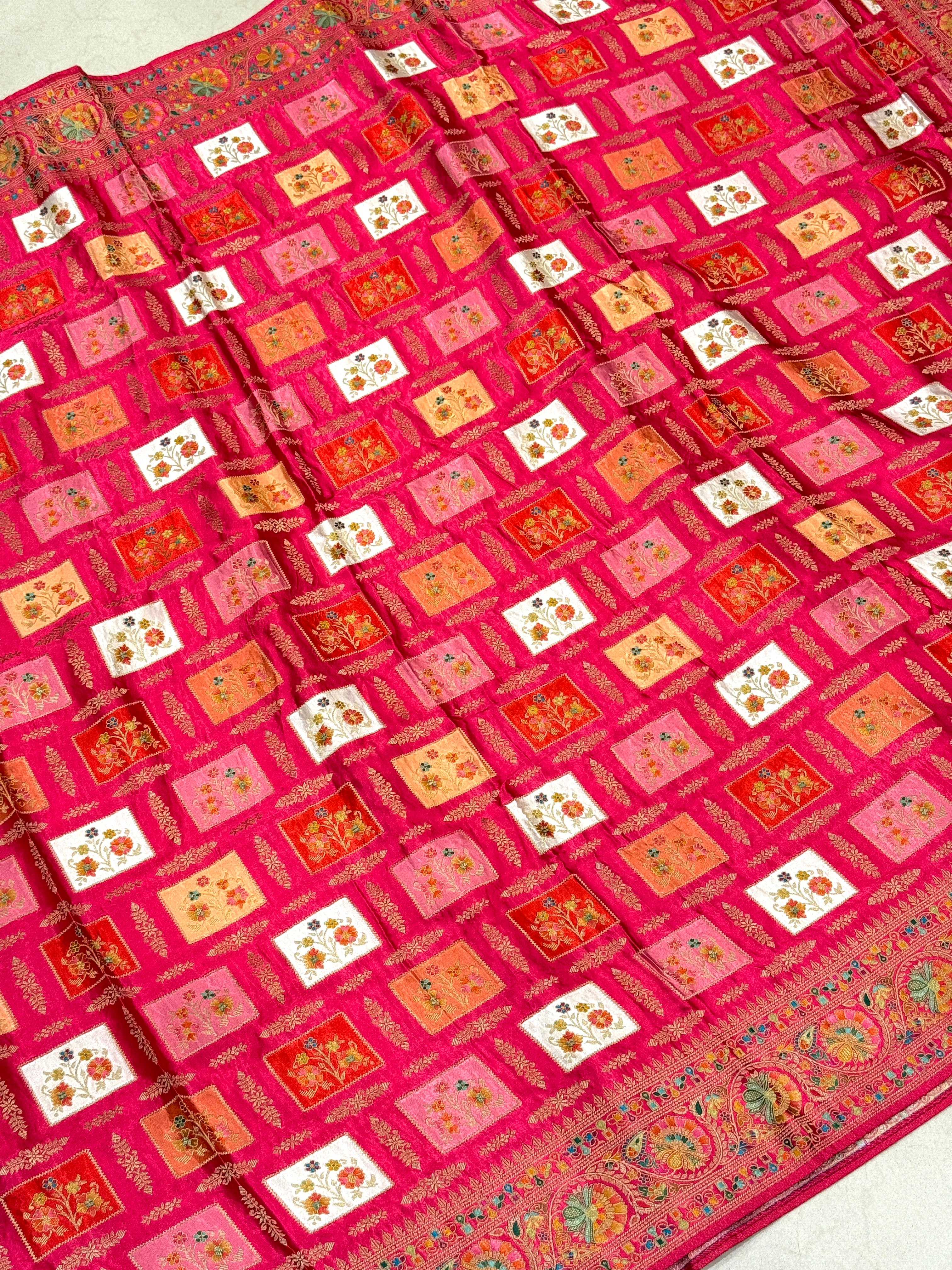 Rani Banarasi Modal Satin Rangkat Saree