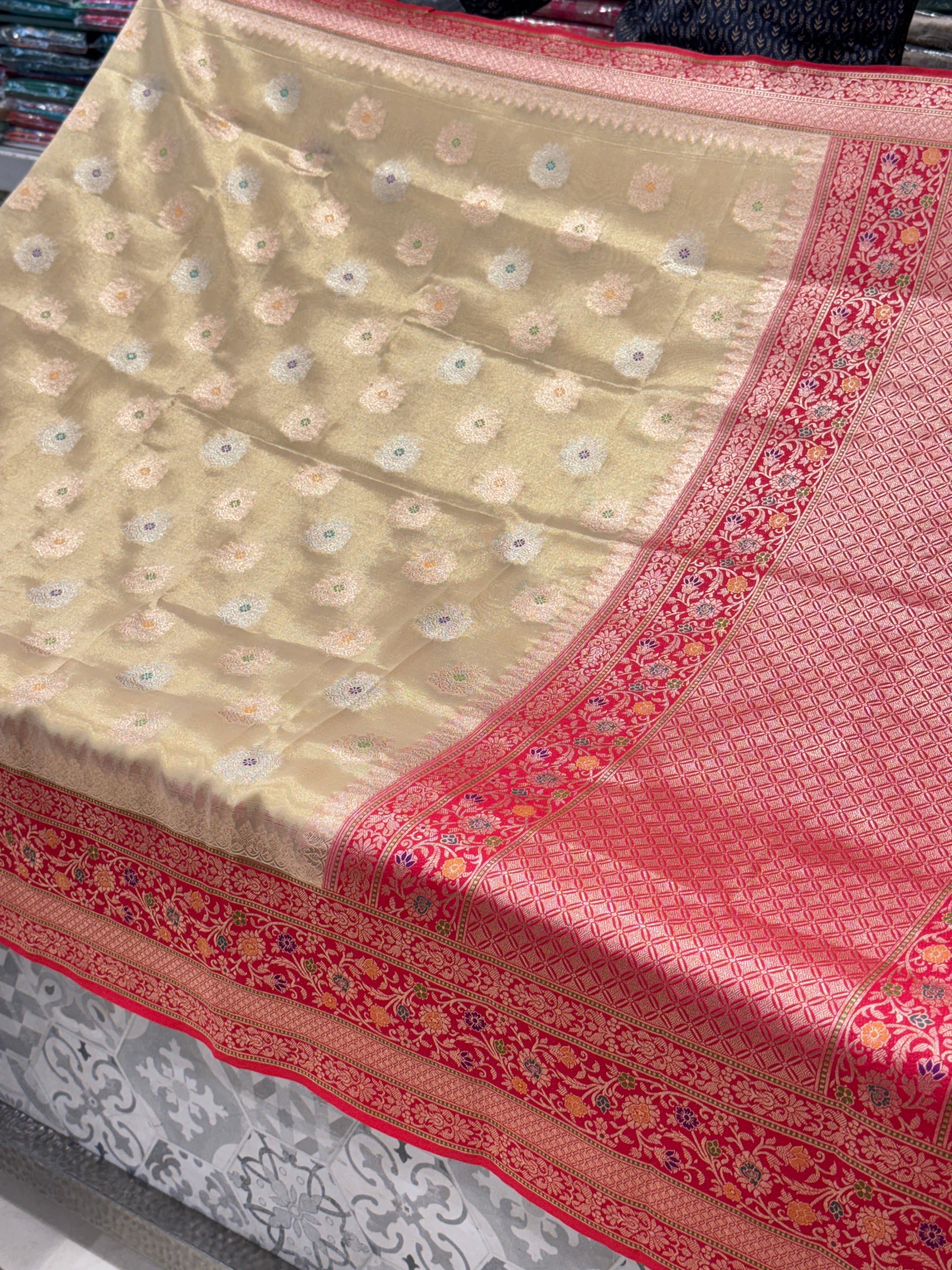 Banarasi Meena Tissue with Silk Border