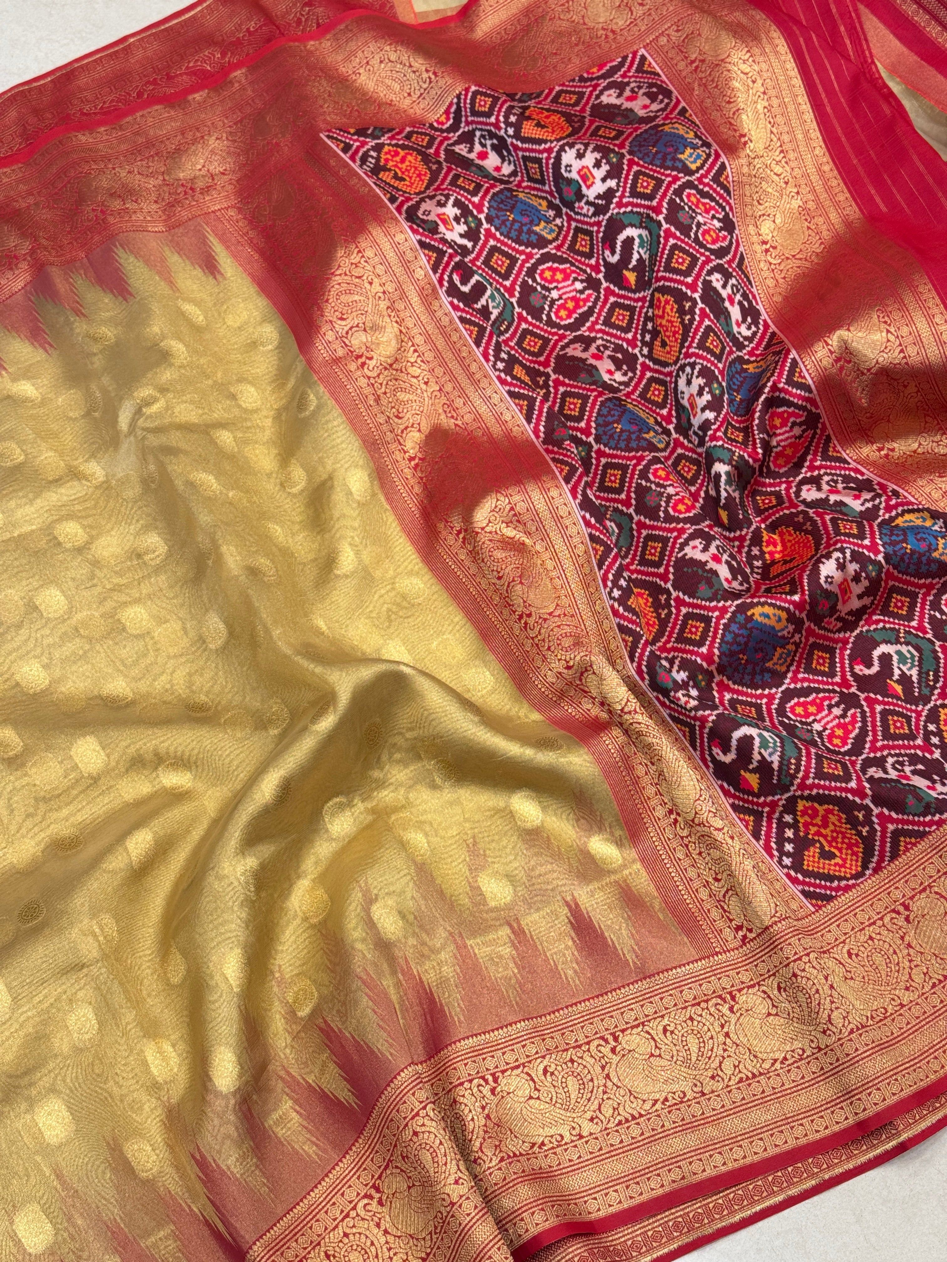 Golden Tissue Patola Saree