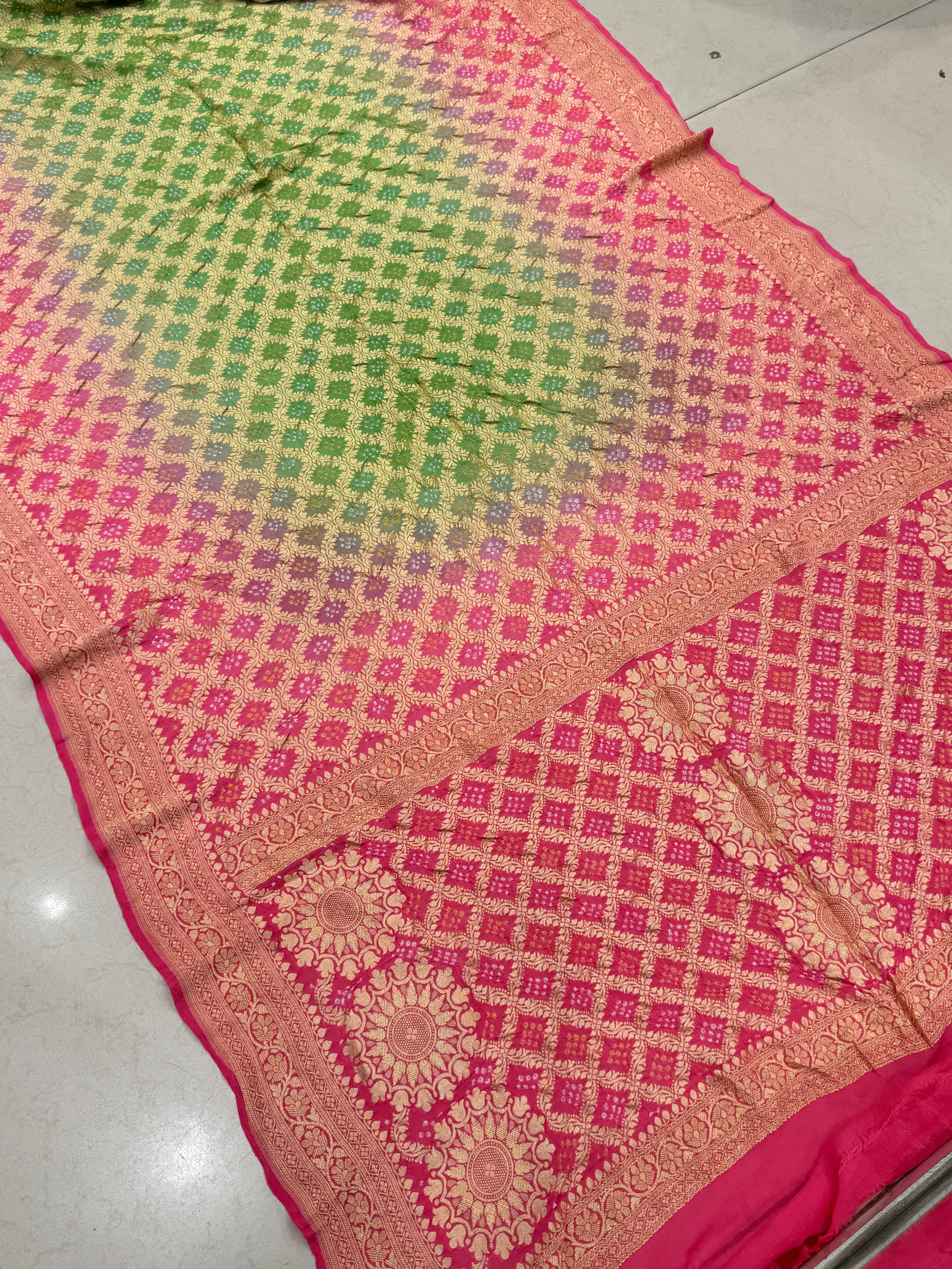Alia Bhatt Inspired Bandhej Shaded Saree