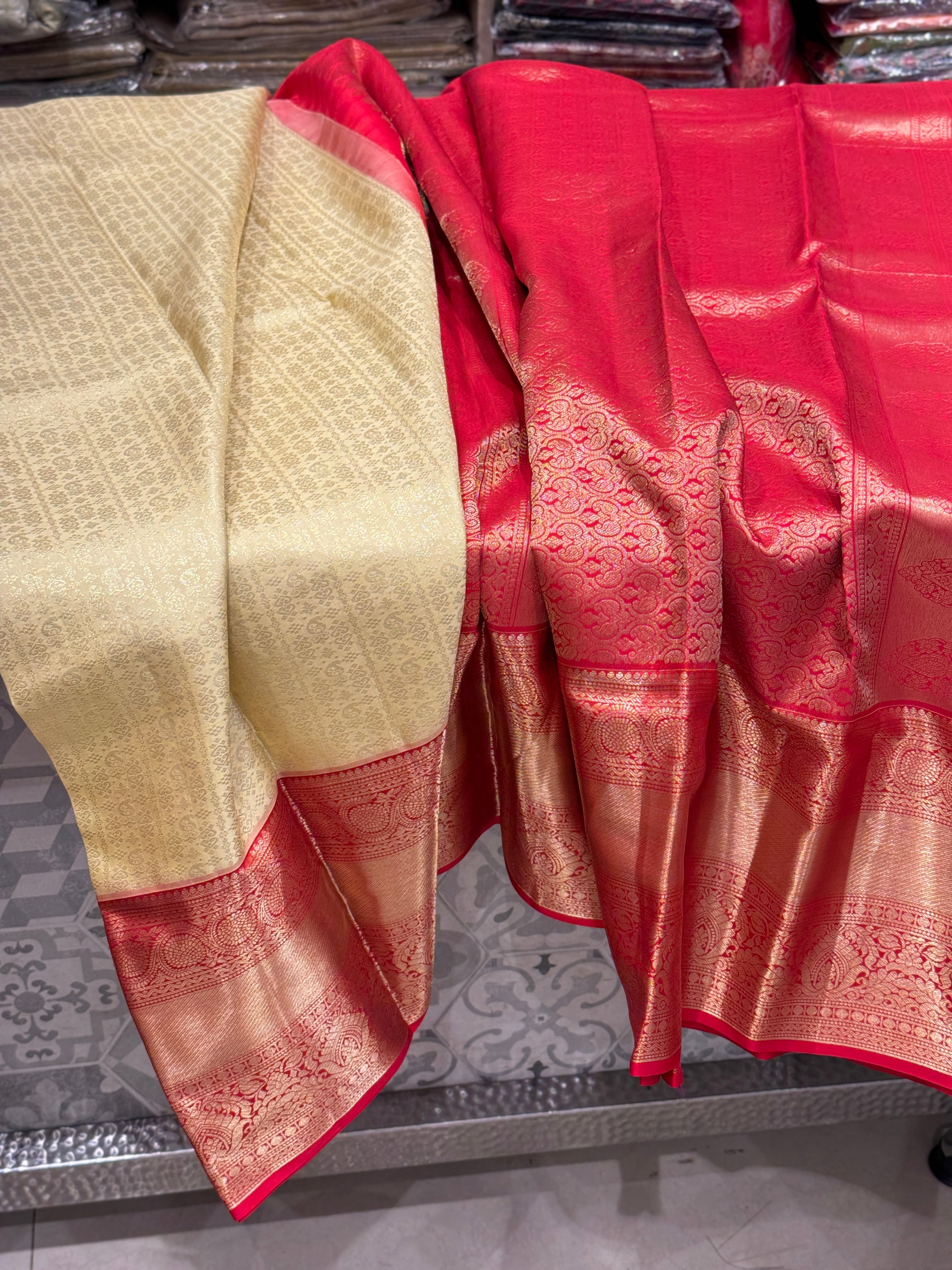 Light Beige Kanjivaram Silk Saree