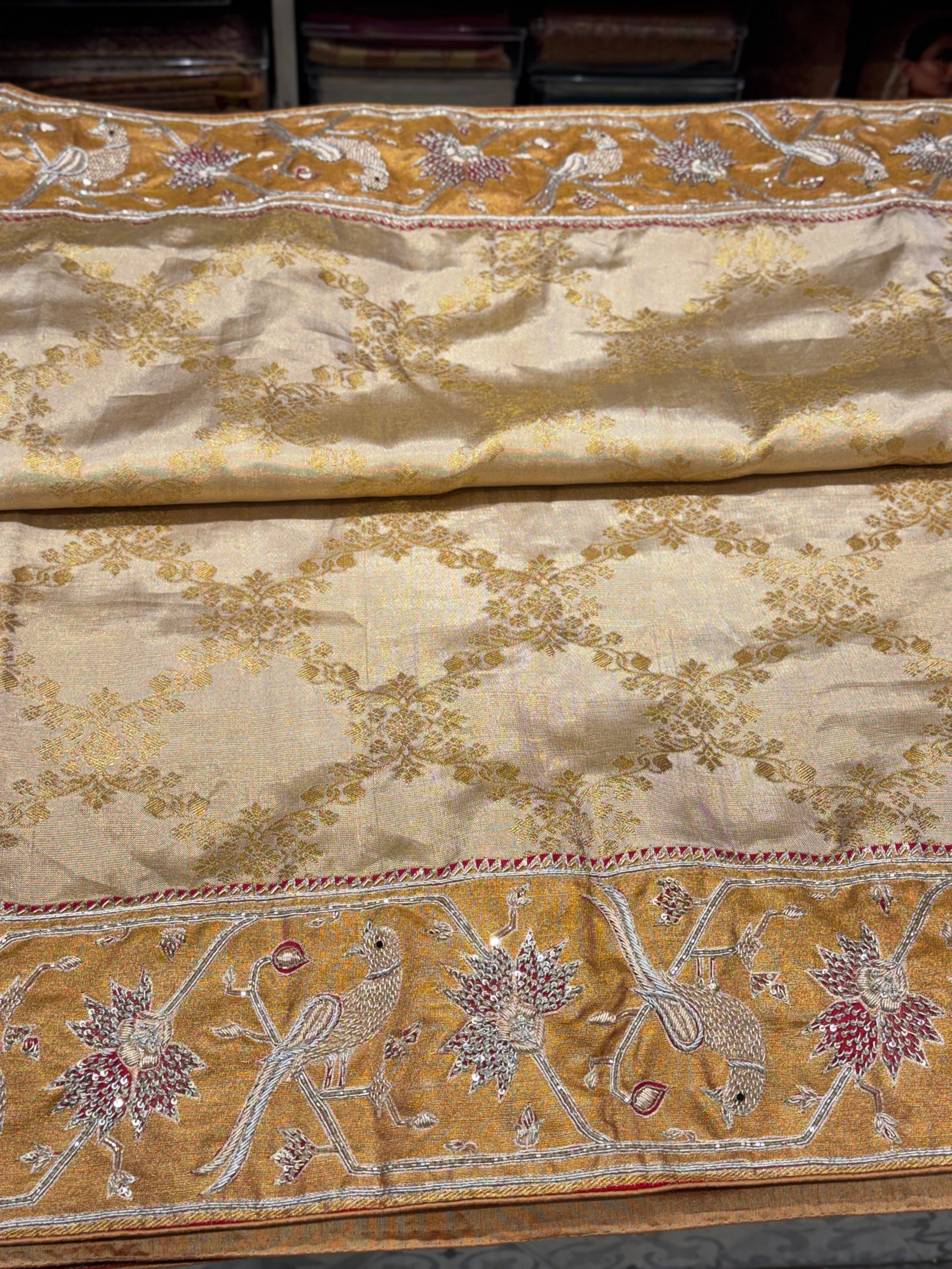 Kanjivaram Paithani Weave with Zardosi Embroidery Hand Made