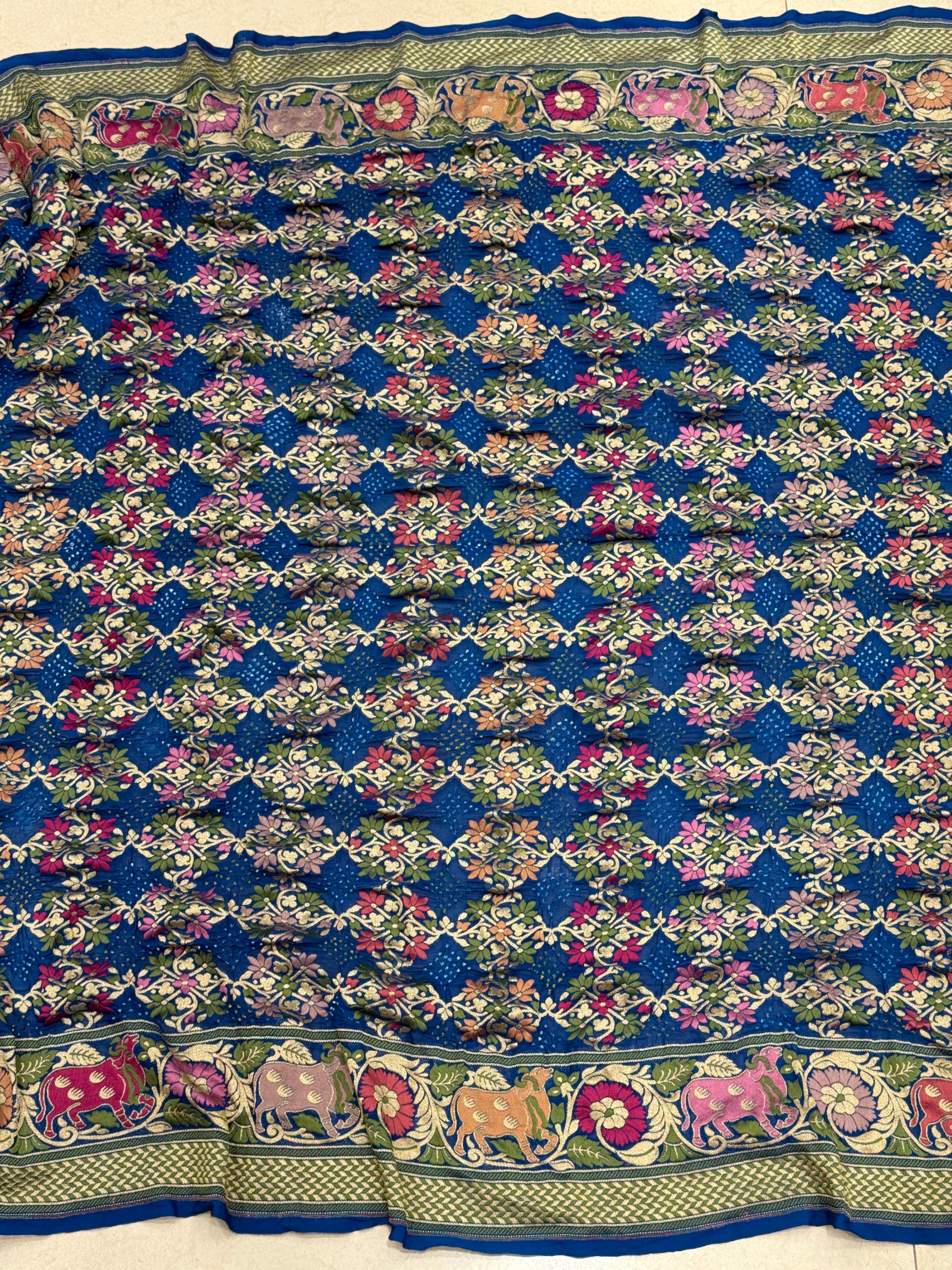Pichwai Weave Meenakari Rai Bandhej Saree