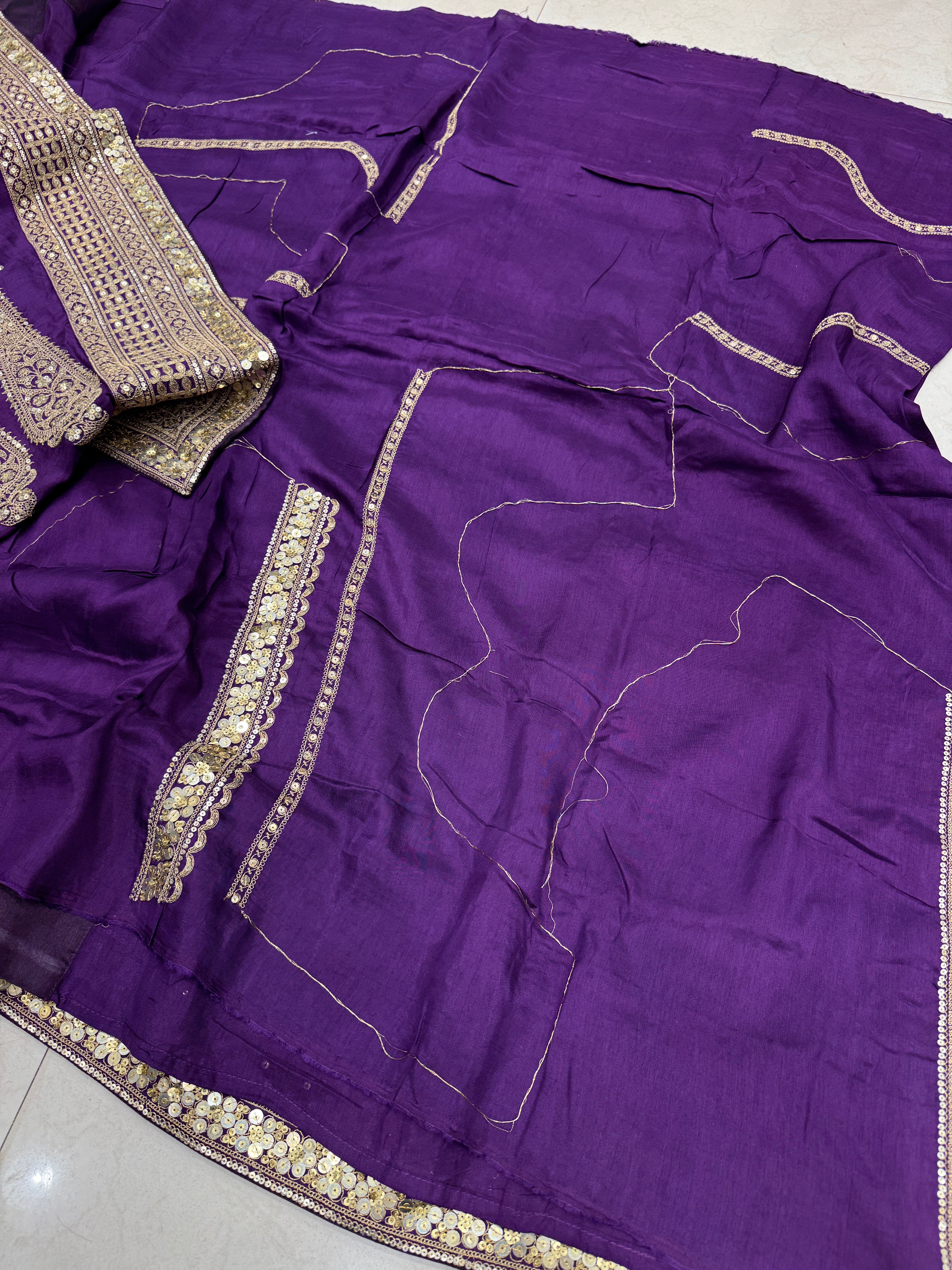 Wine Marodi Embroidery Pure Silk Saree Pallu Butta