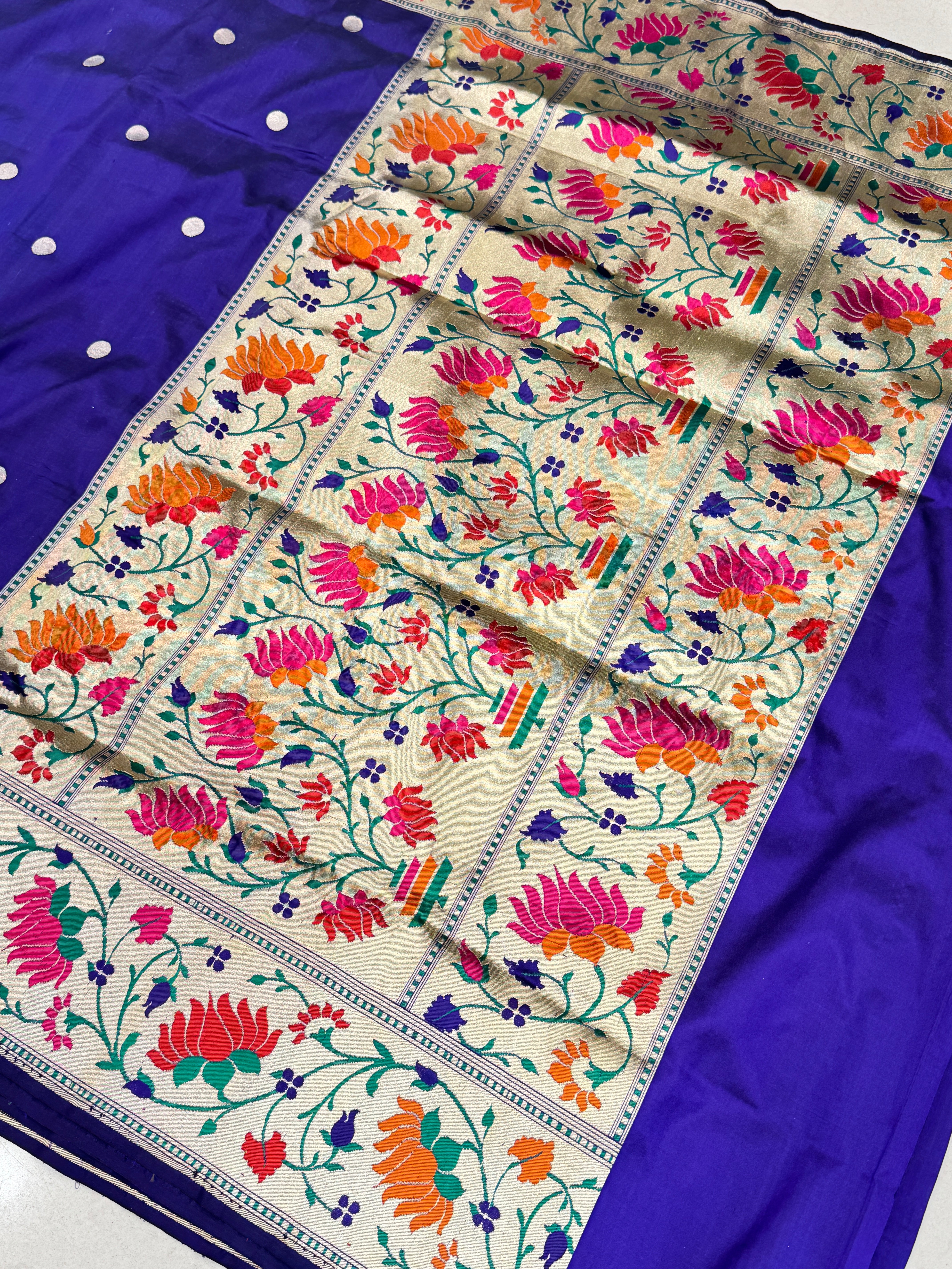 Violet Handloom Paithani Banarasi