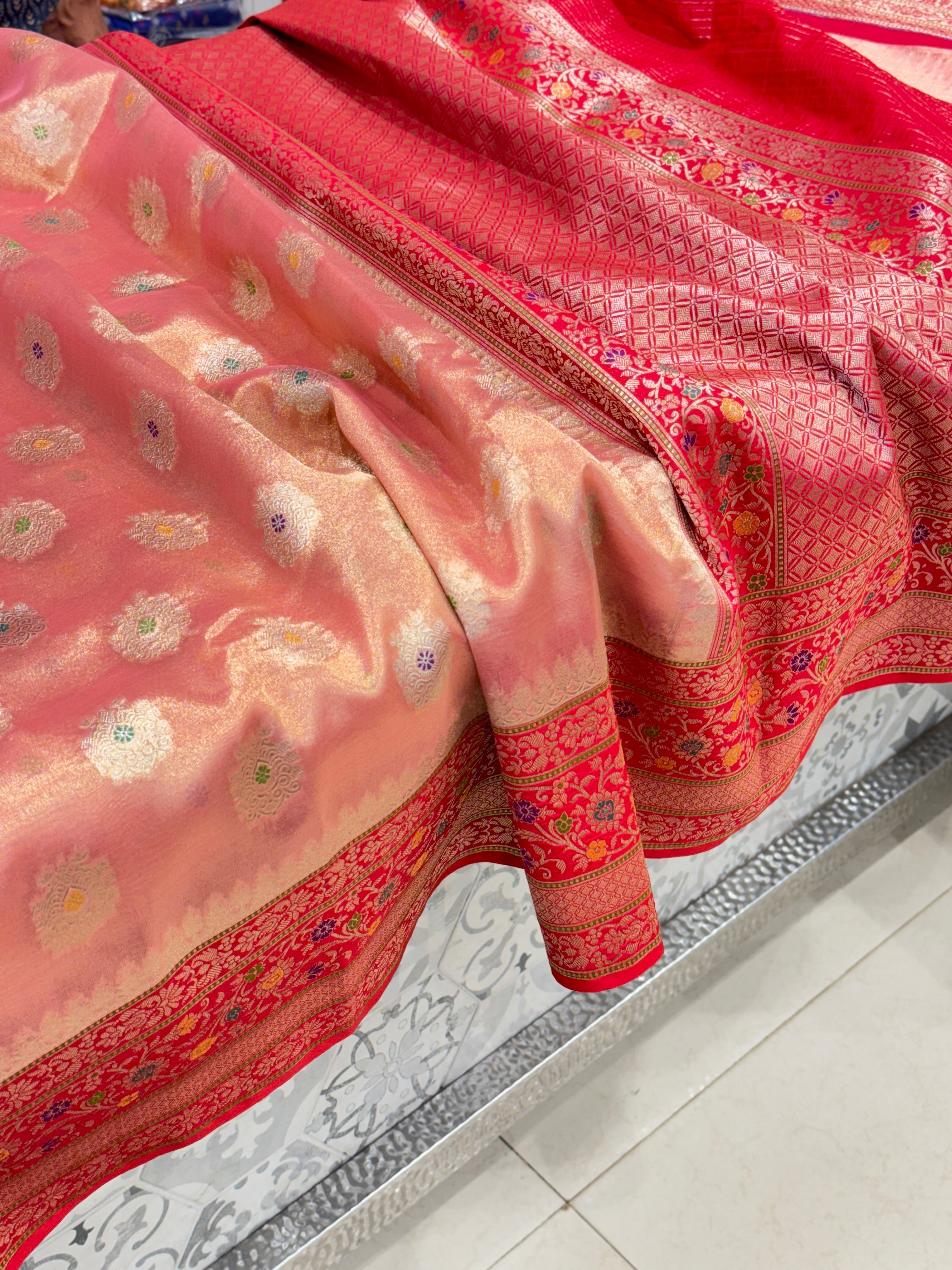 Rani Banarasi Tissue with Silk Border