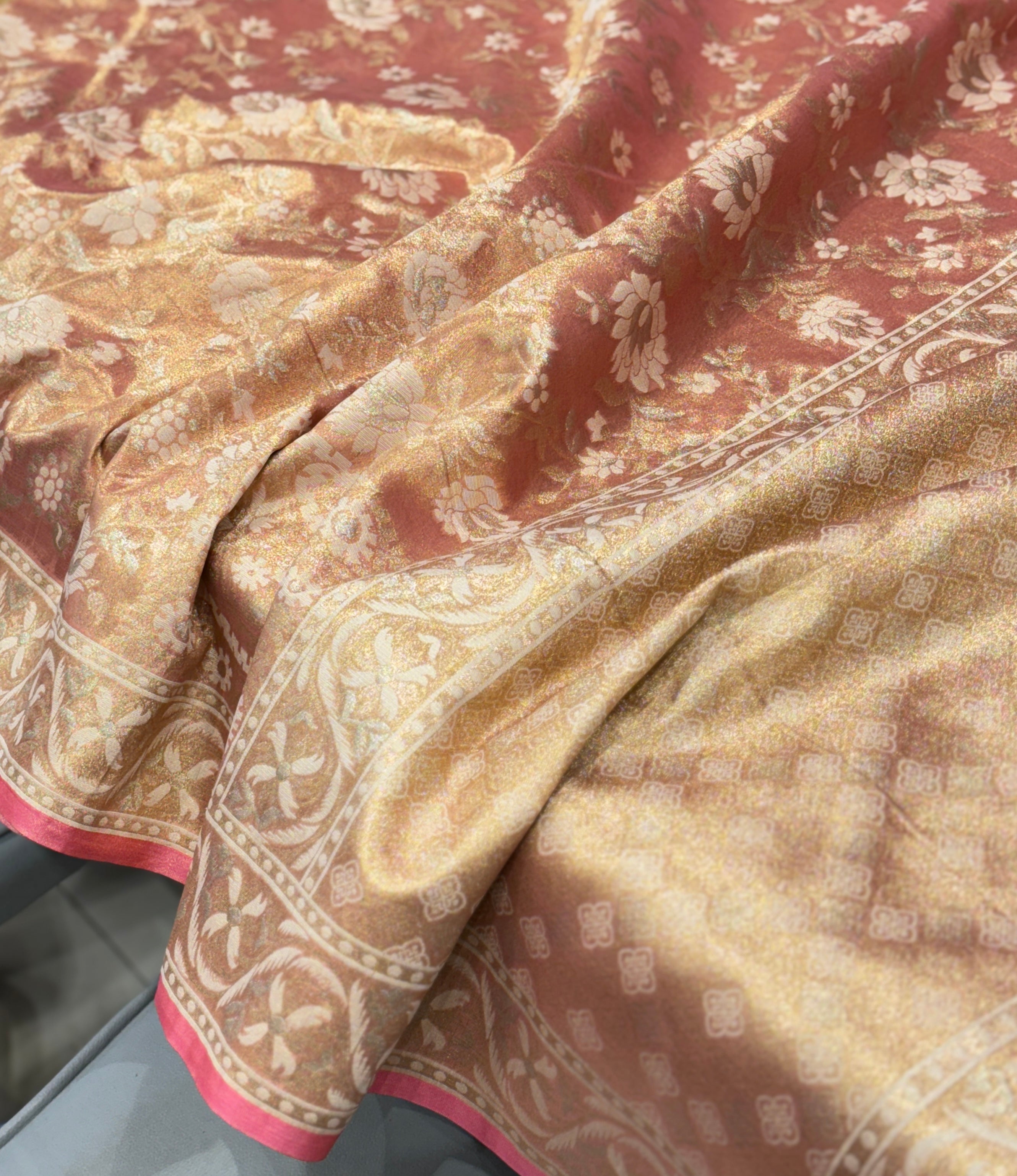 Tissue Floral Jaal Saree