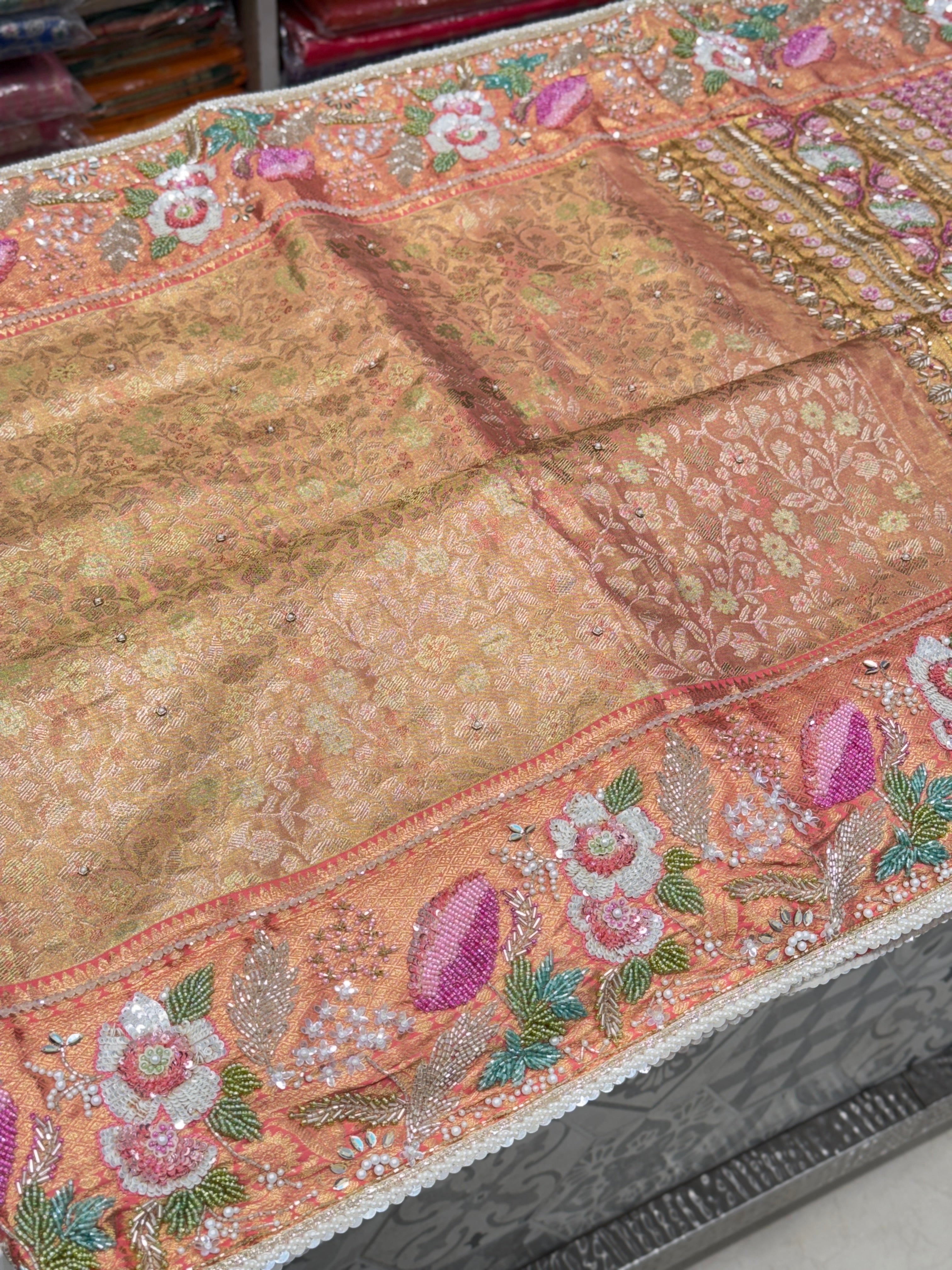 Kanjivaram Hand Embroidery Saree