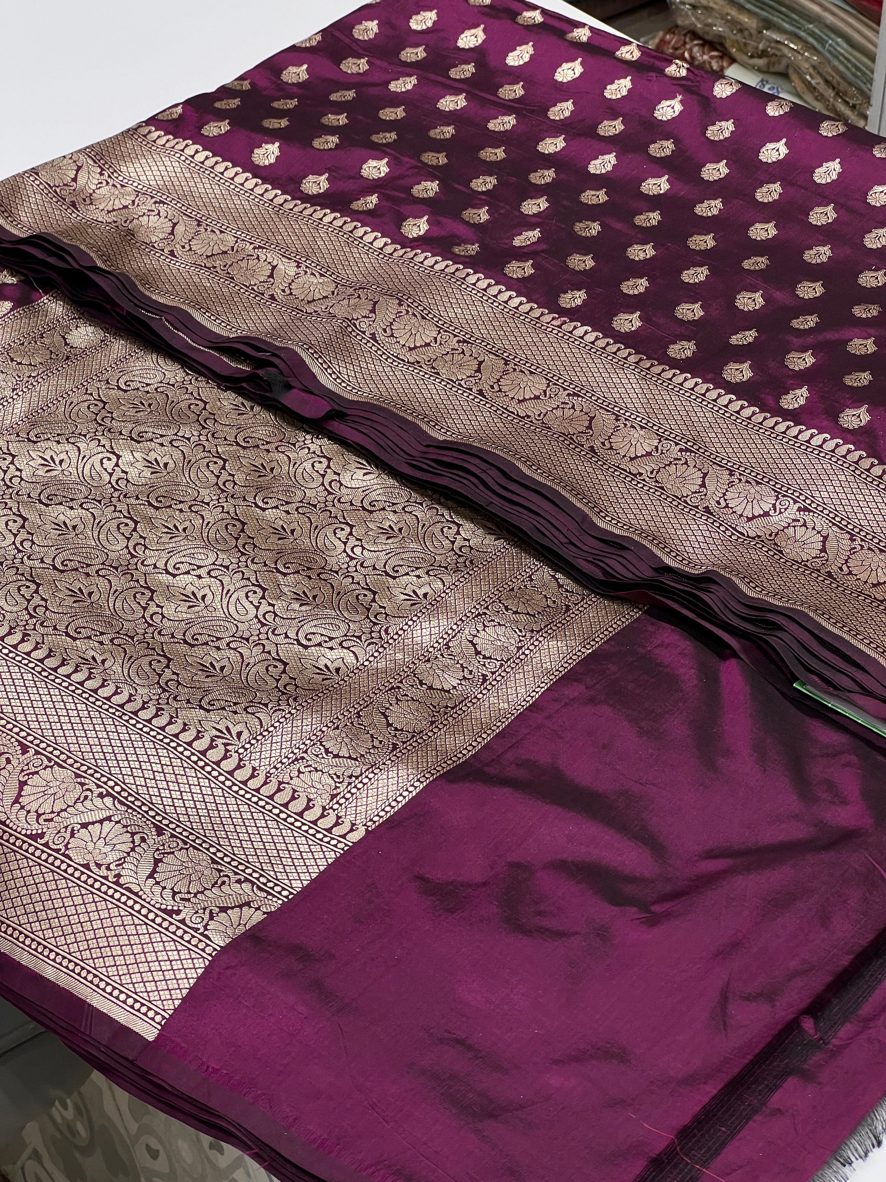 Wine Handloom Katan Silk Saree