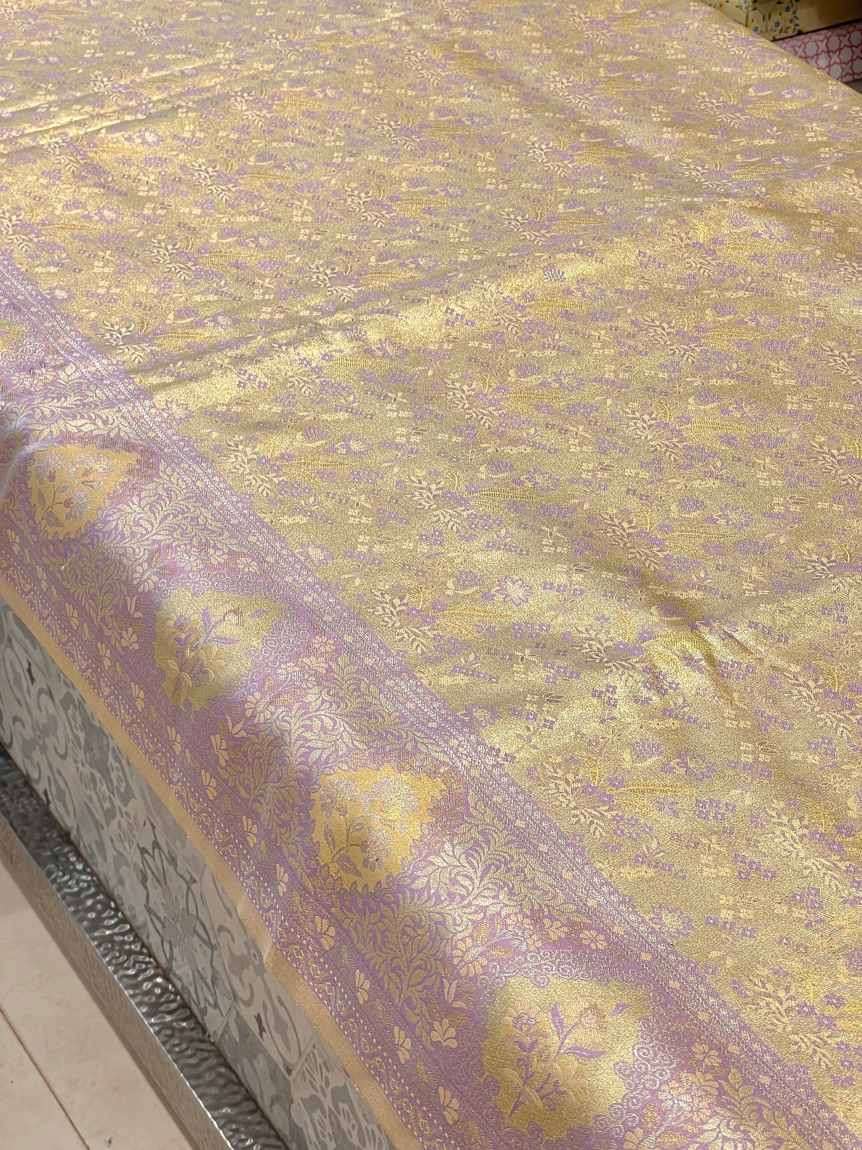 Yellow Golden Tissue Silk Kanjivaram Saree