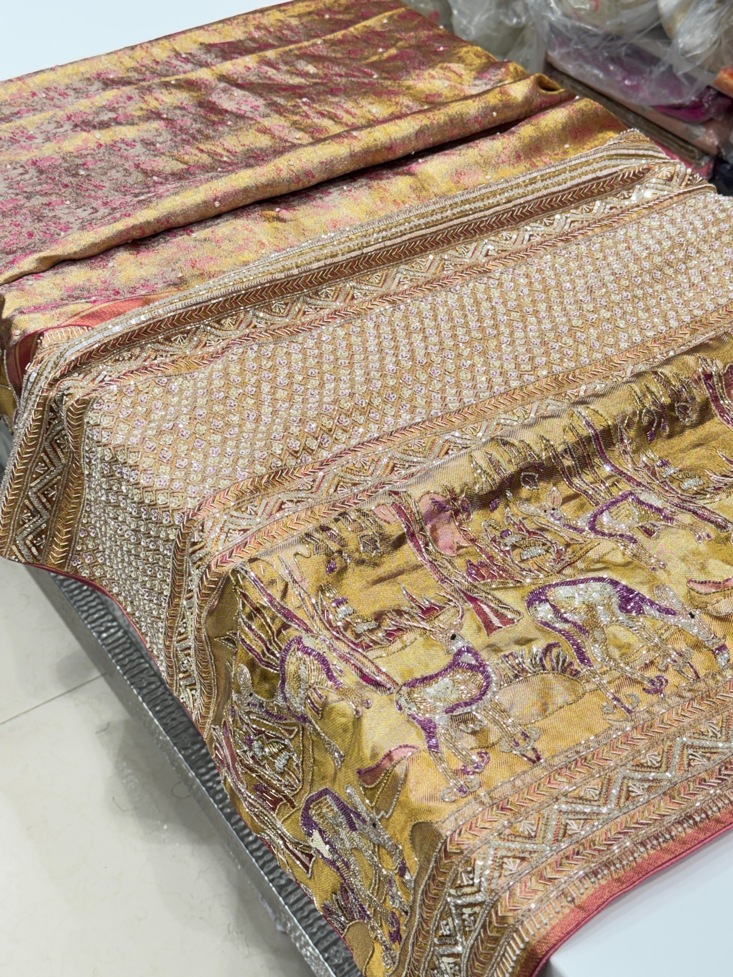 Kanjivaram Embroidery Hiraniya Edit Saree