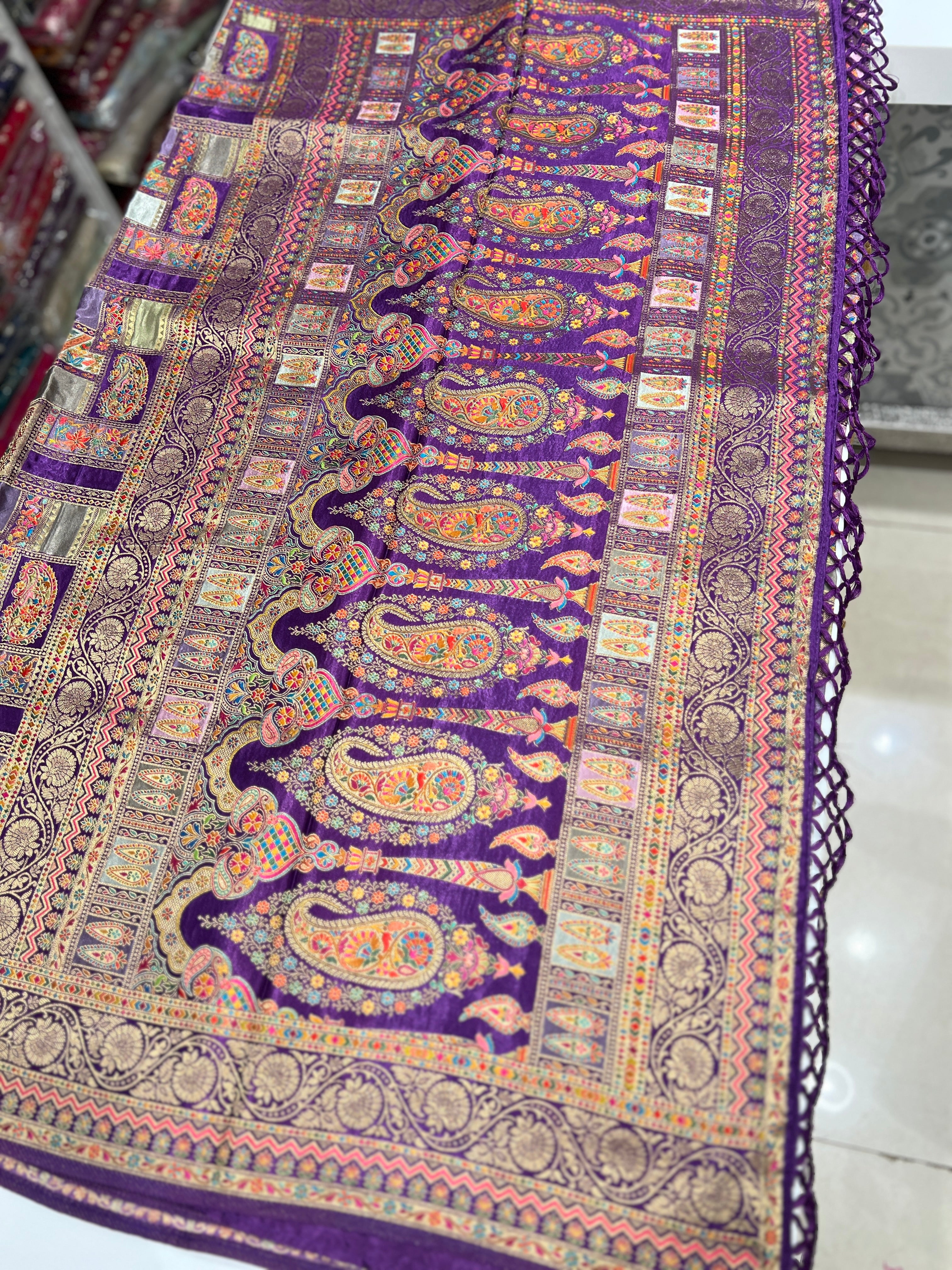 Purple Banarasi Modal Rangkat Saree