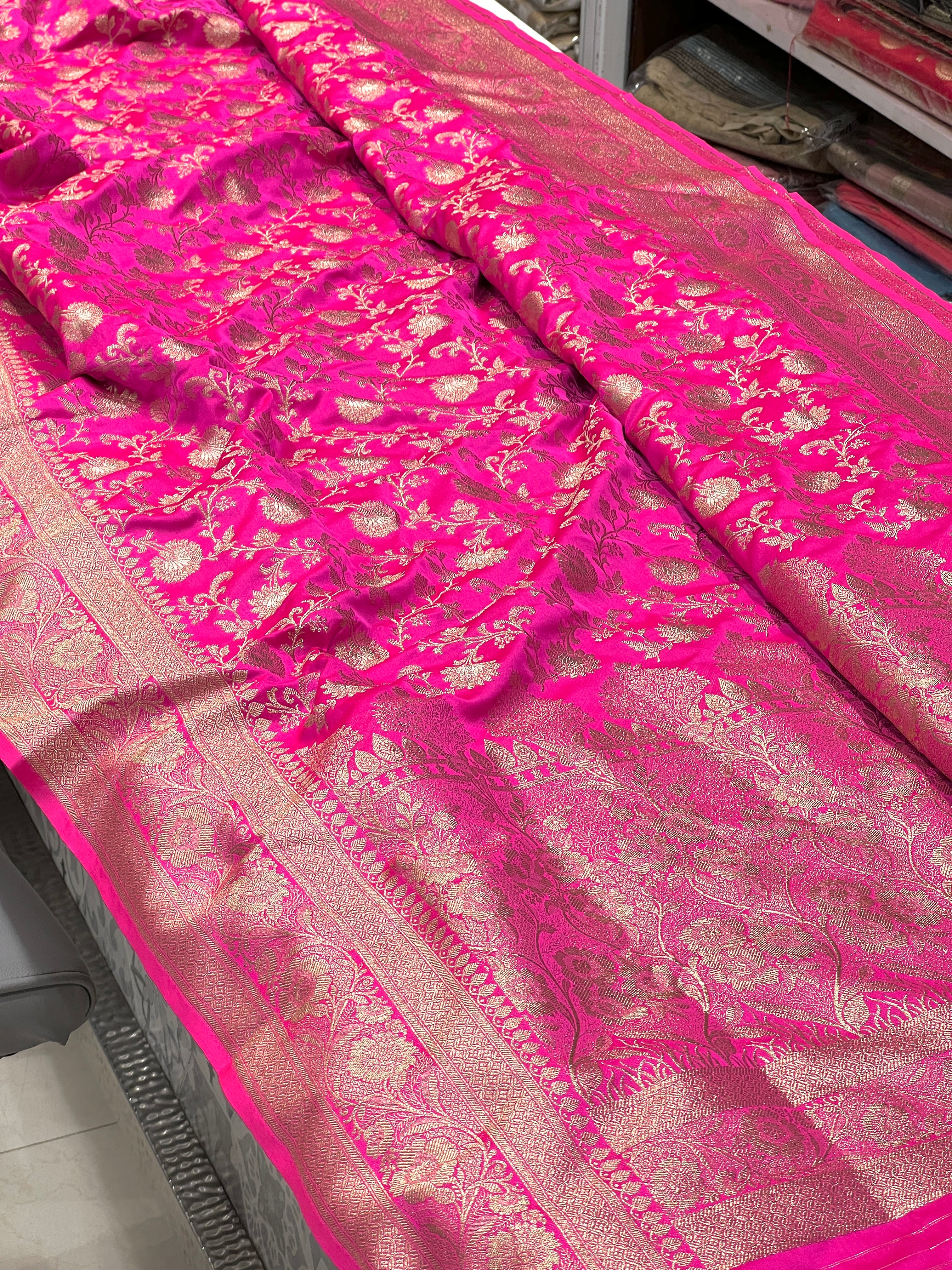 Rani Banarasi Silk Small Jaal Saree