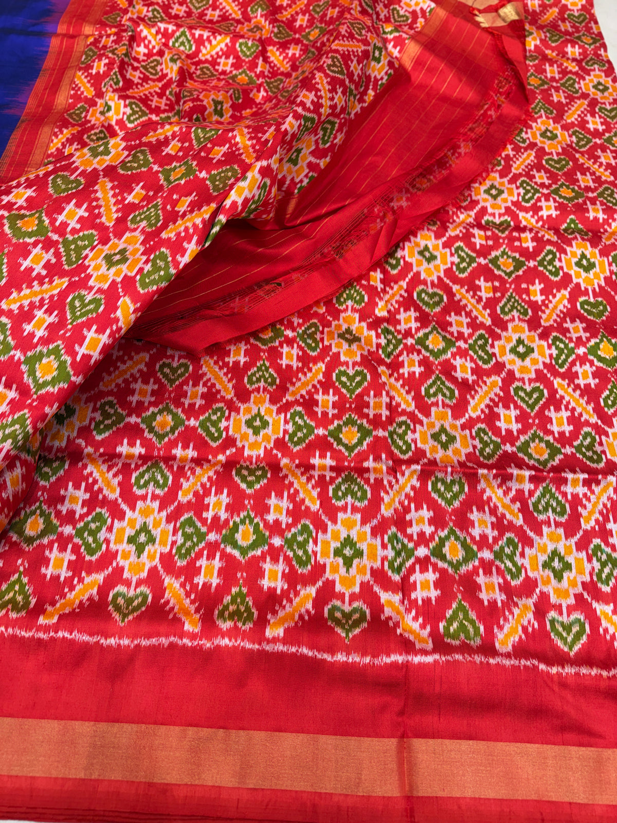 Royal Blue Ikkat Handloom Pure Silk Patola Saree