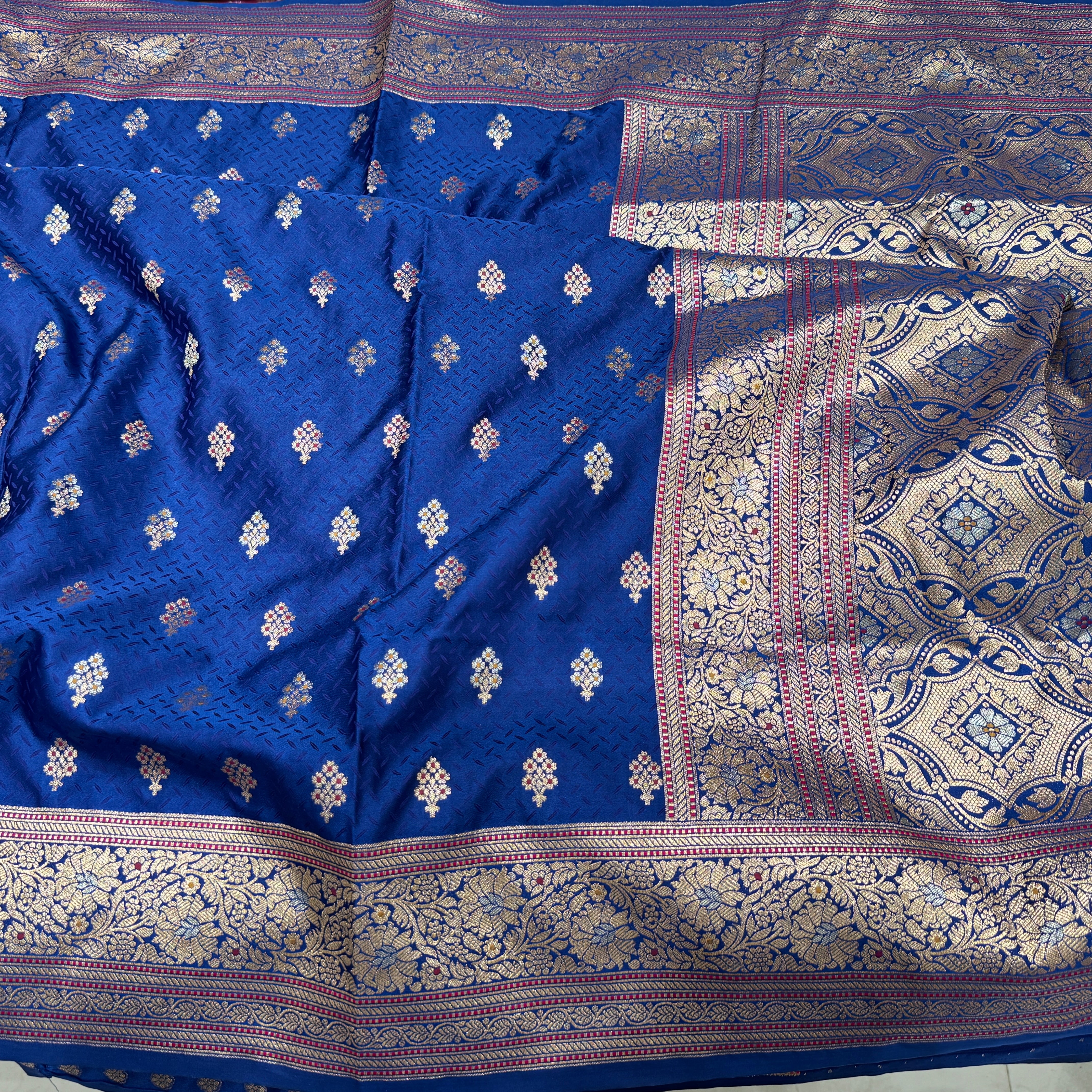 Blue Banarasi Meenakari Silk Saree