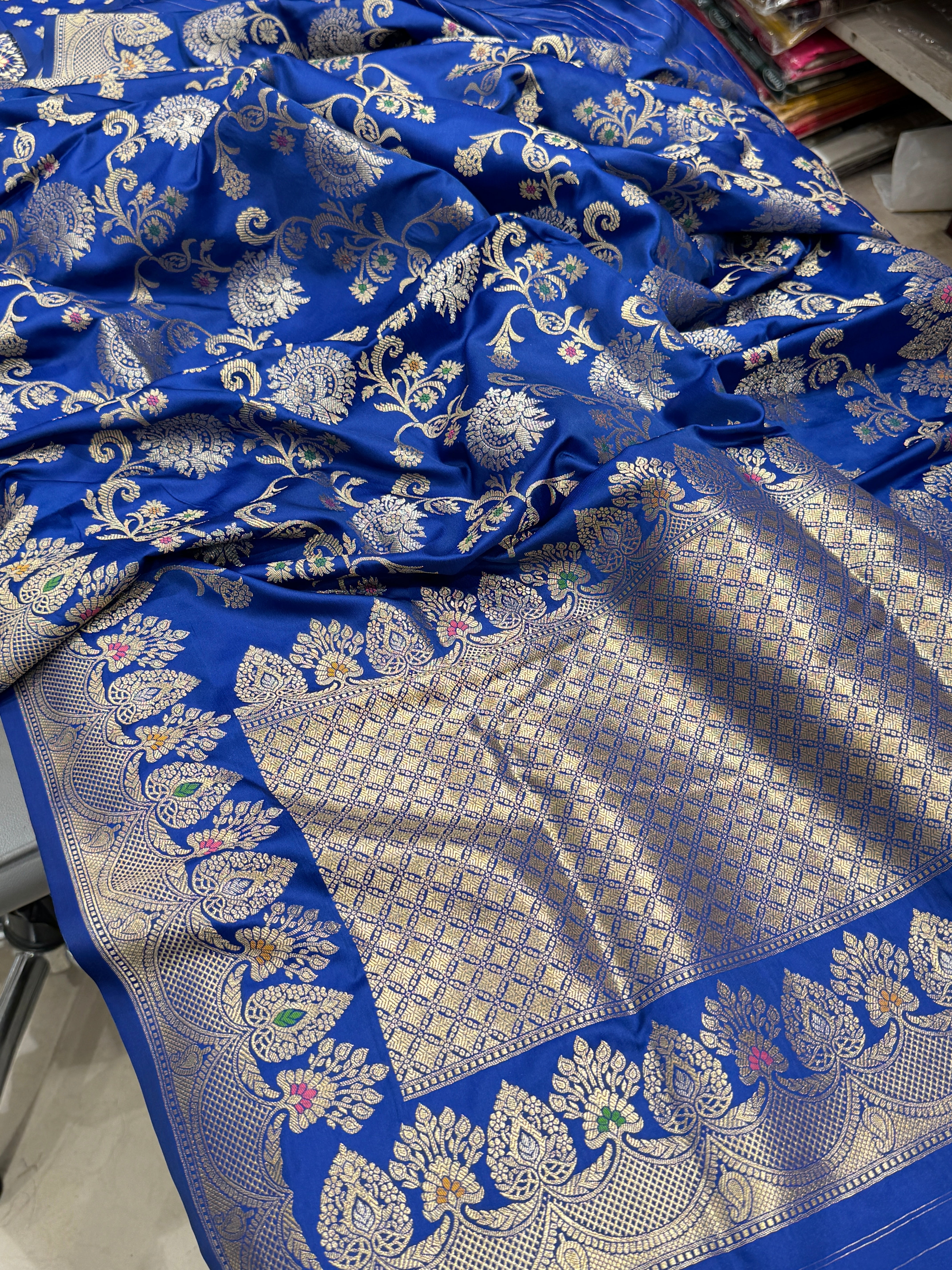 Blue Banarasi Meenakari Jaal Saree