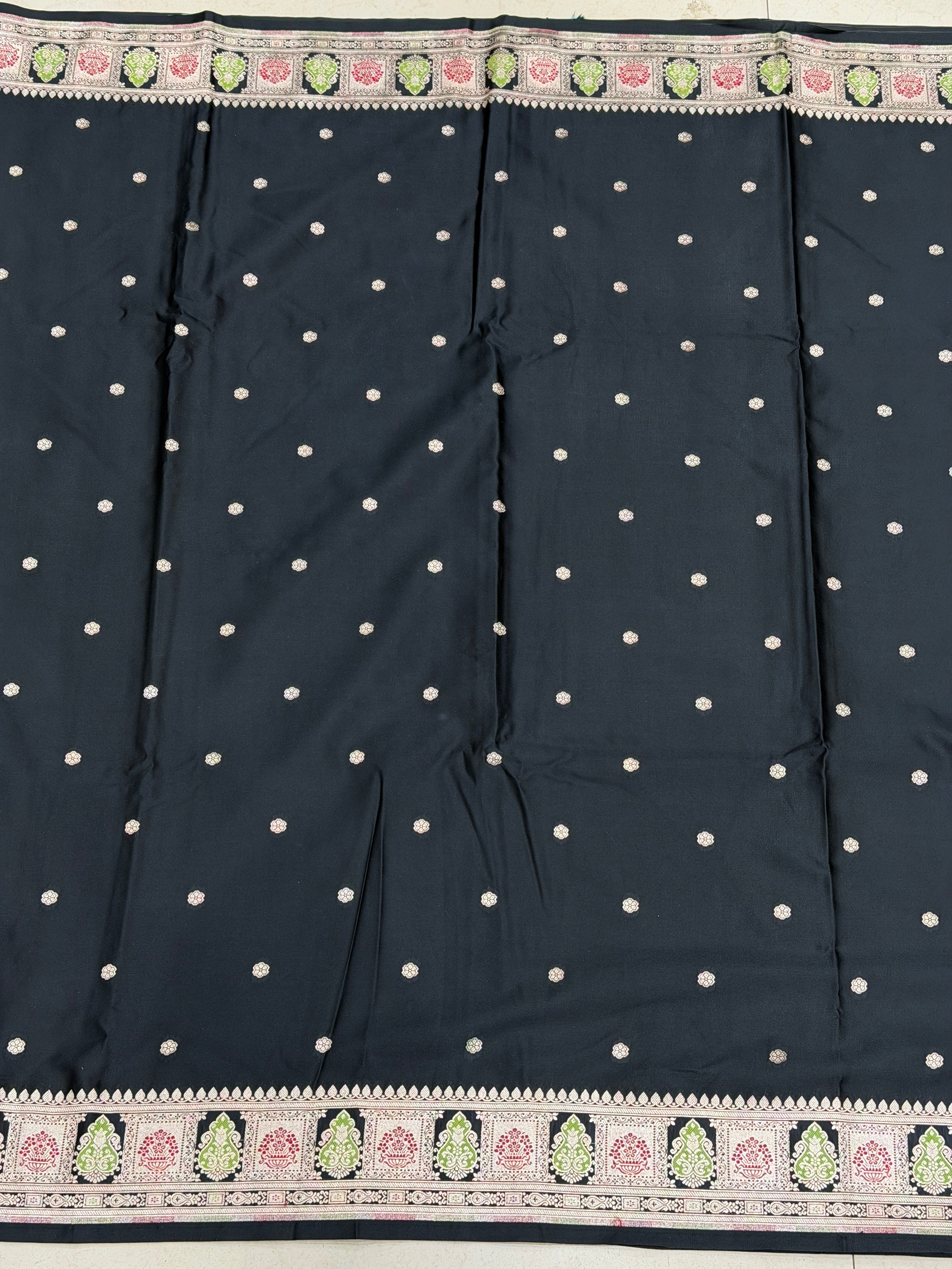 Black Meenakari Border Banarasi Silk Saree