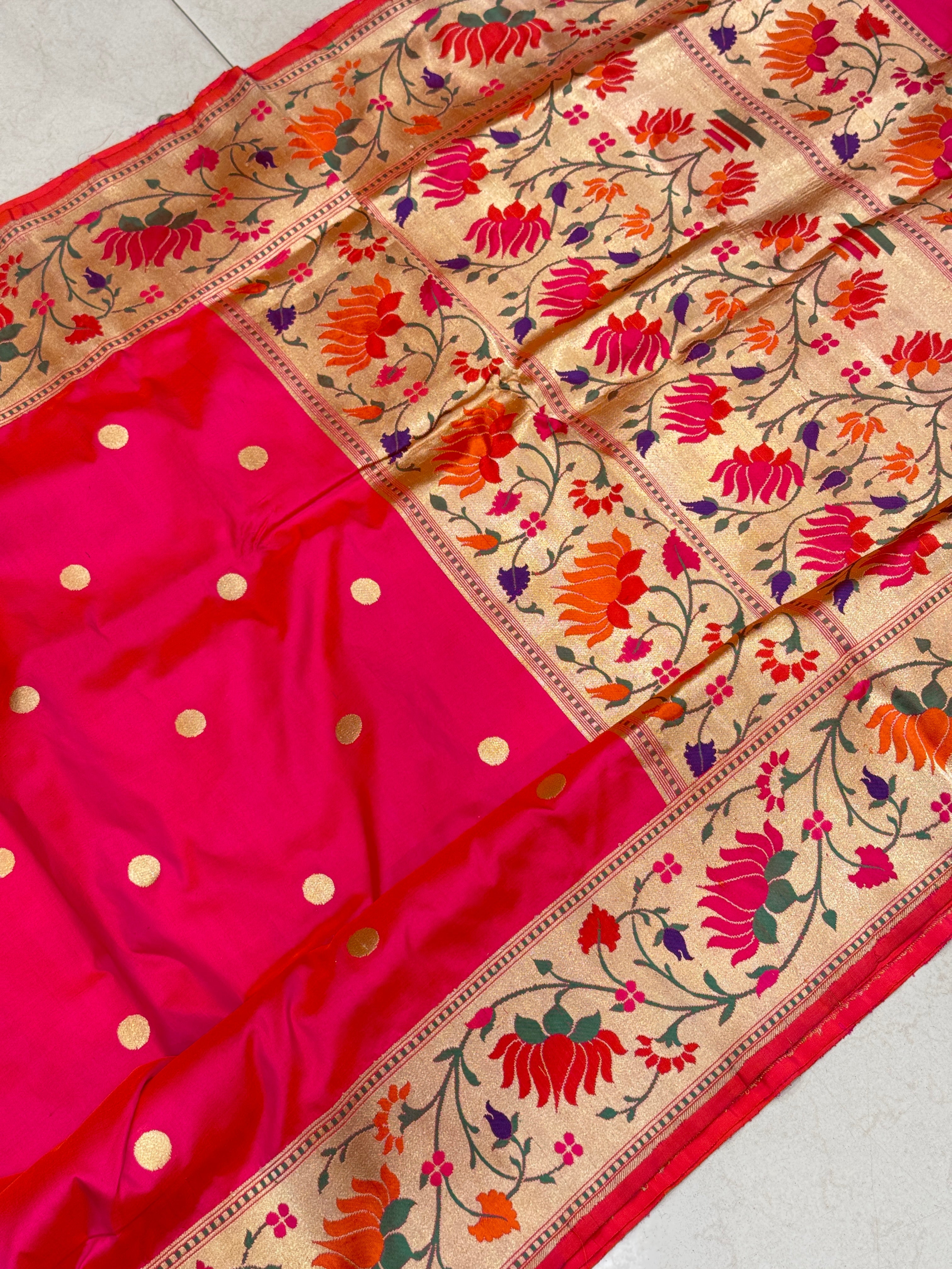 Cross Rani Paithani Banarasi Weaved Saree