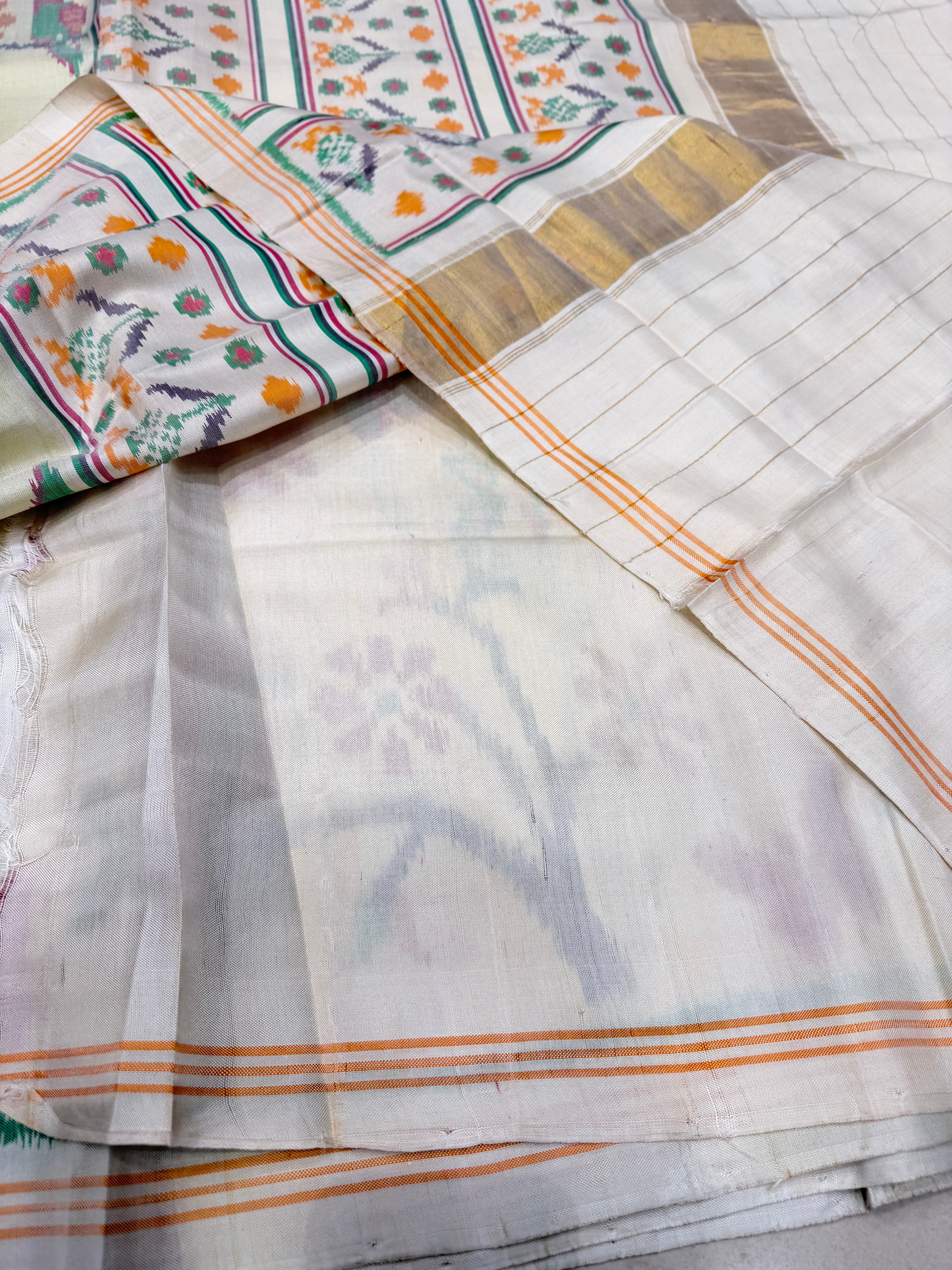 Contemporary Parrot Patan Handloom Ikat Patola Silk Saree