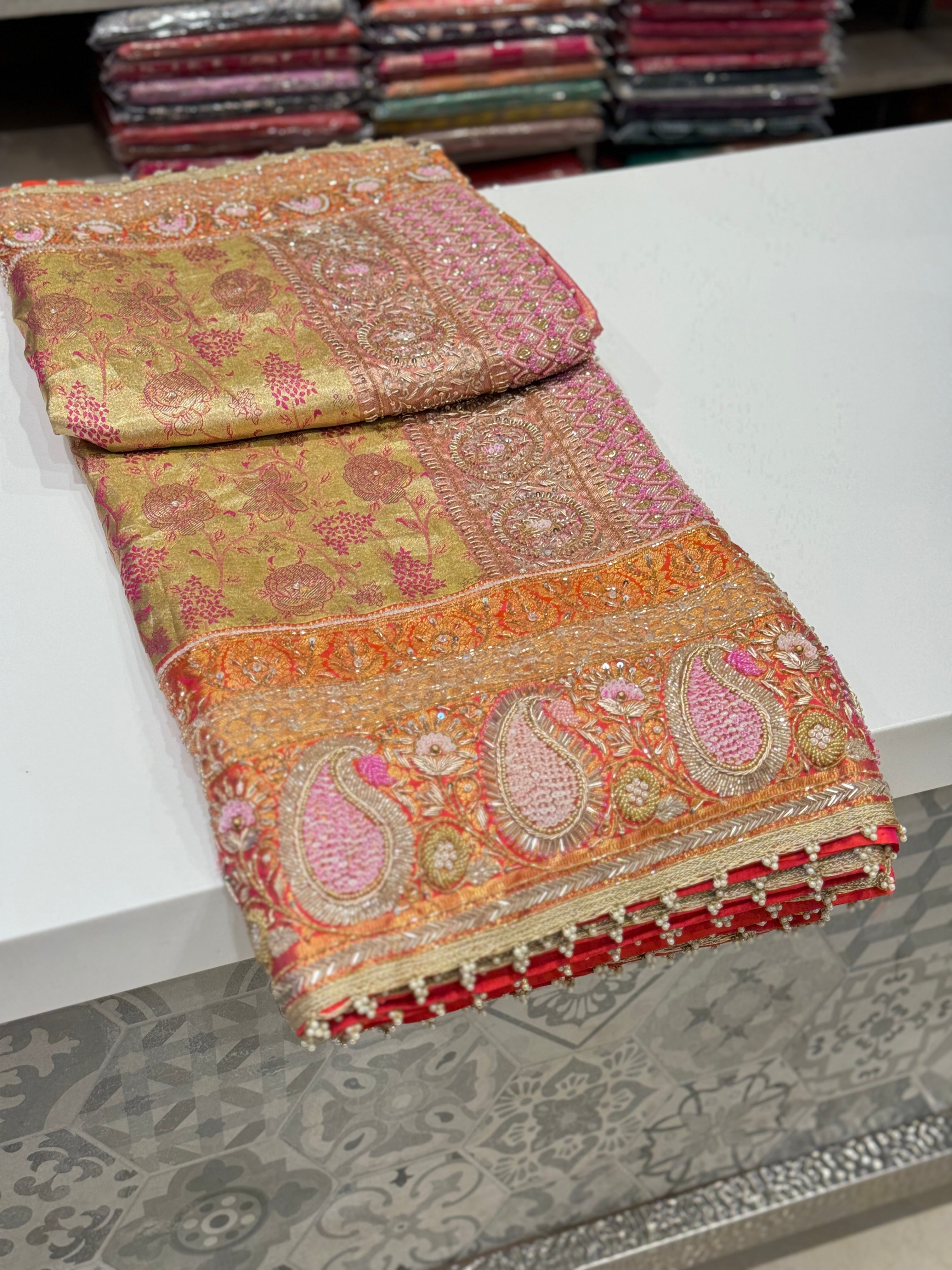 Kanjivaram Hand Embroidery Saree