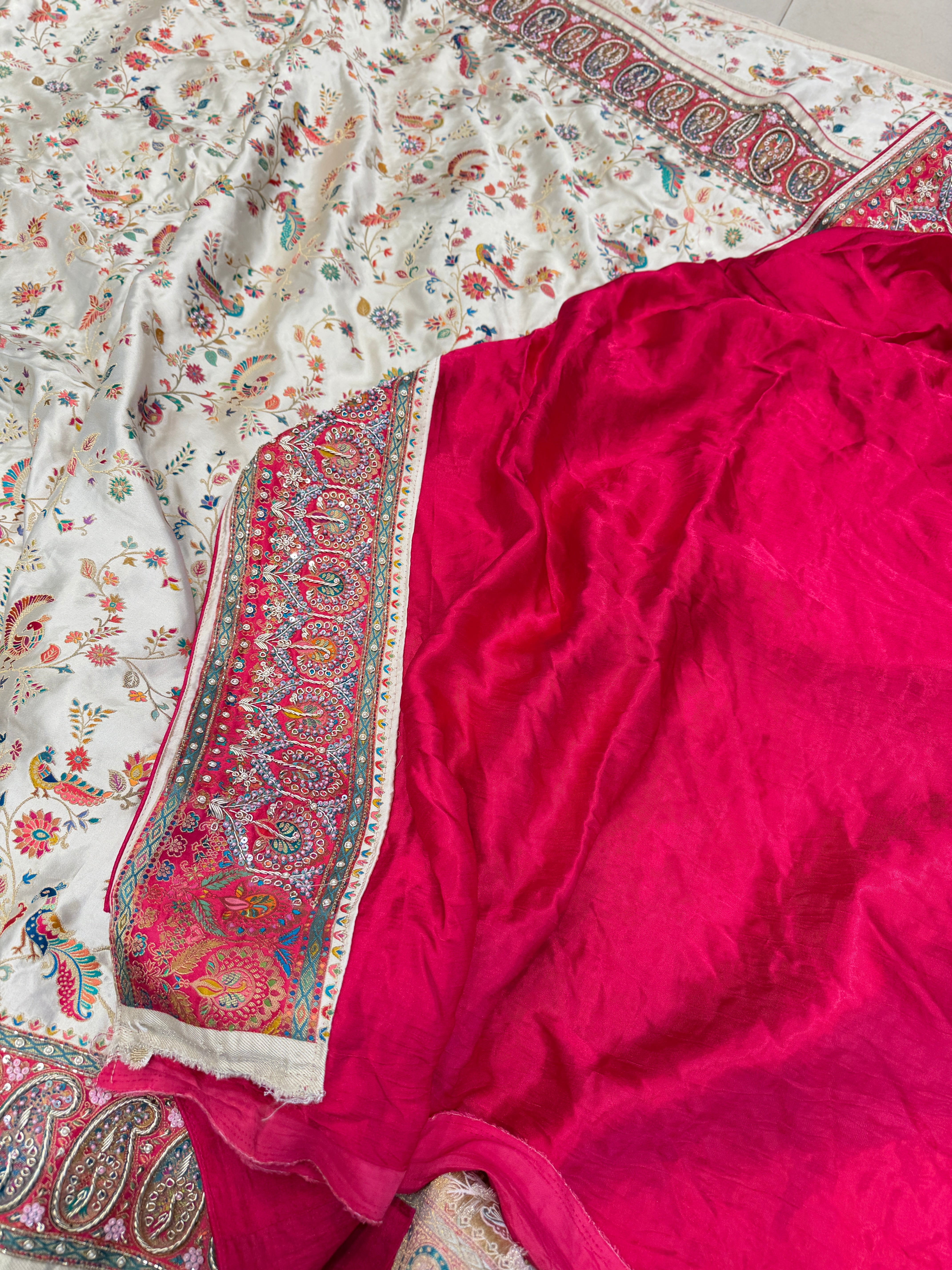 Banarasi Modal Rangkat Zardosi Hand Embroidery Meenakari Saree