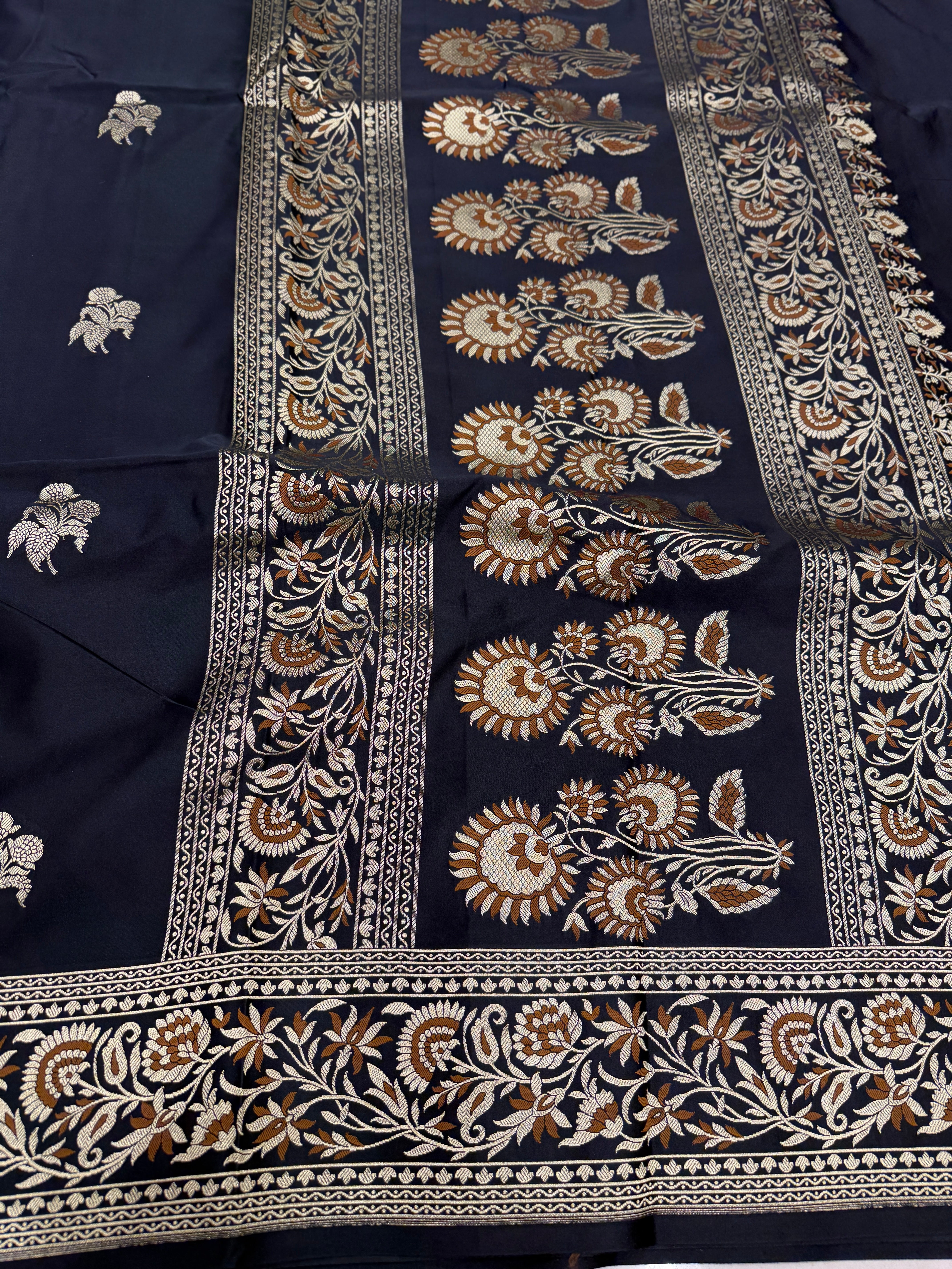 Black Rose Edit Banarasi Silk Meenakari Saree