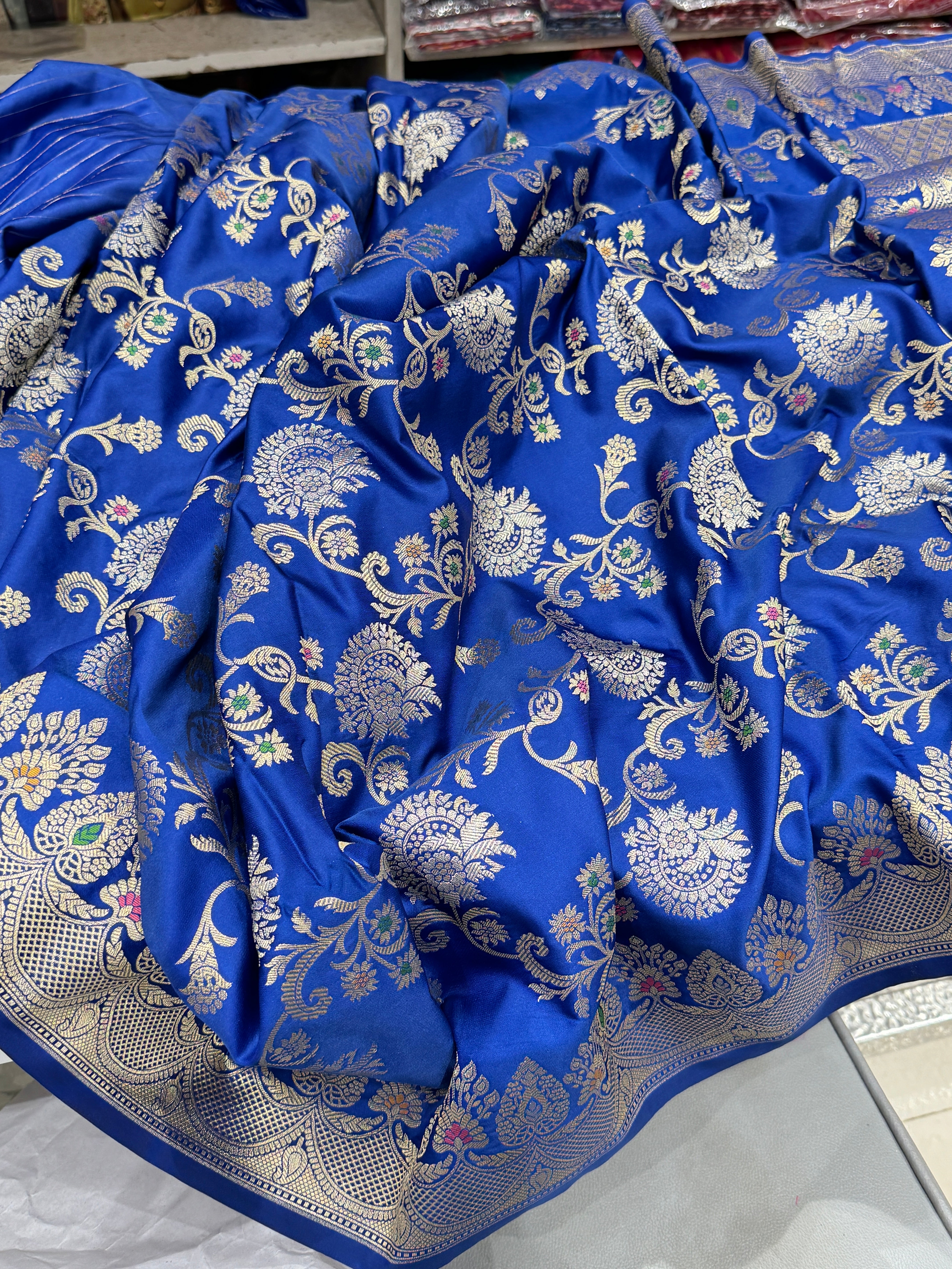 Blue Banarasi Meenakari Jaal Saree