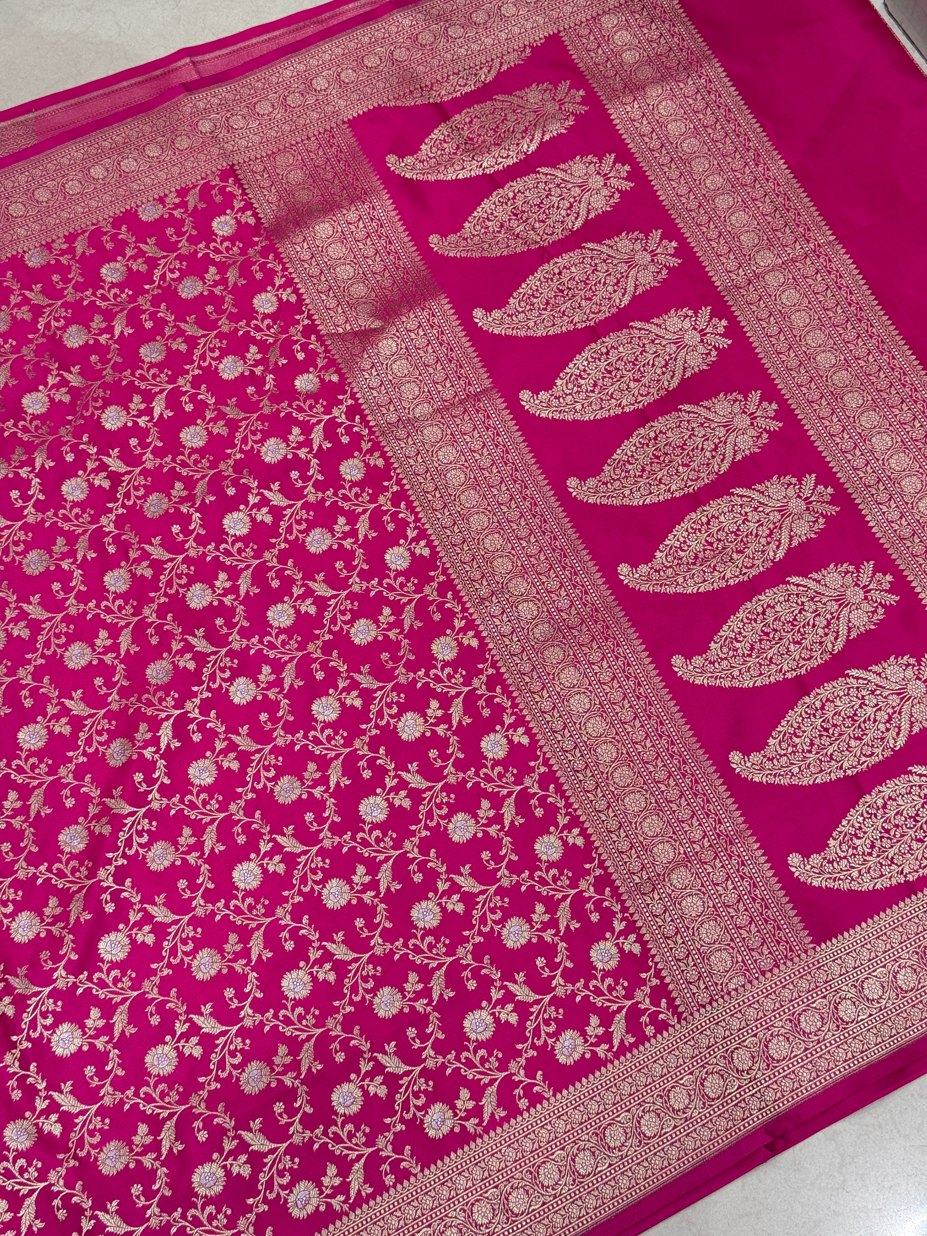 Rani Banarasi Sona Roopa Small Jaal Saree