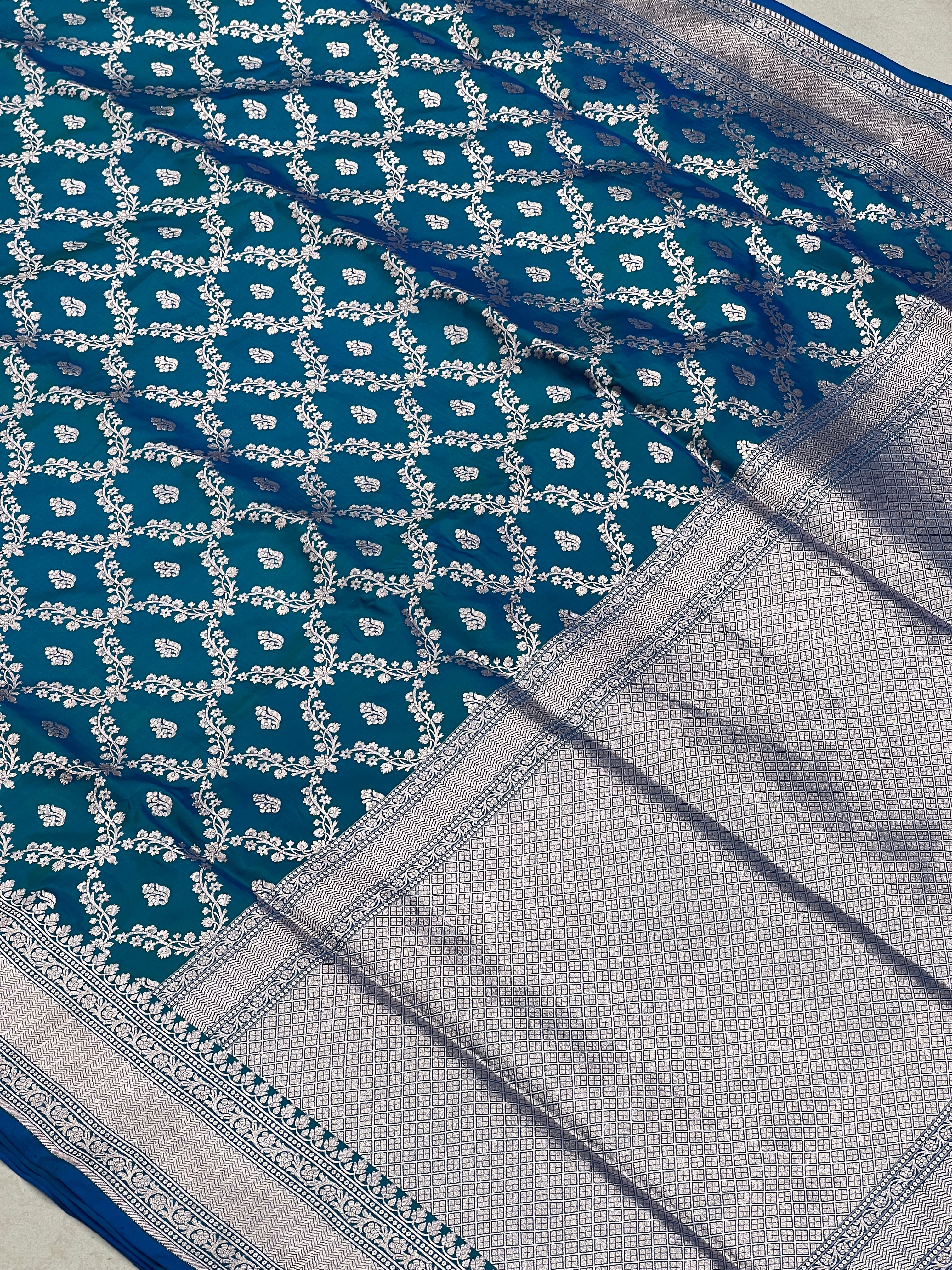 Blue Dhup Chav Katan Silk Saree