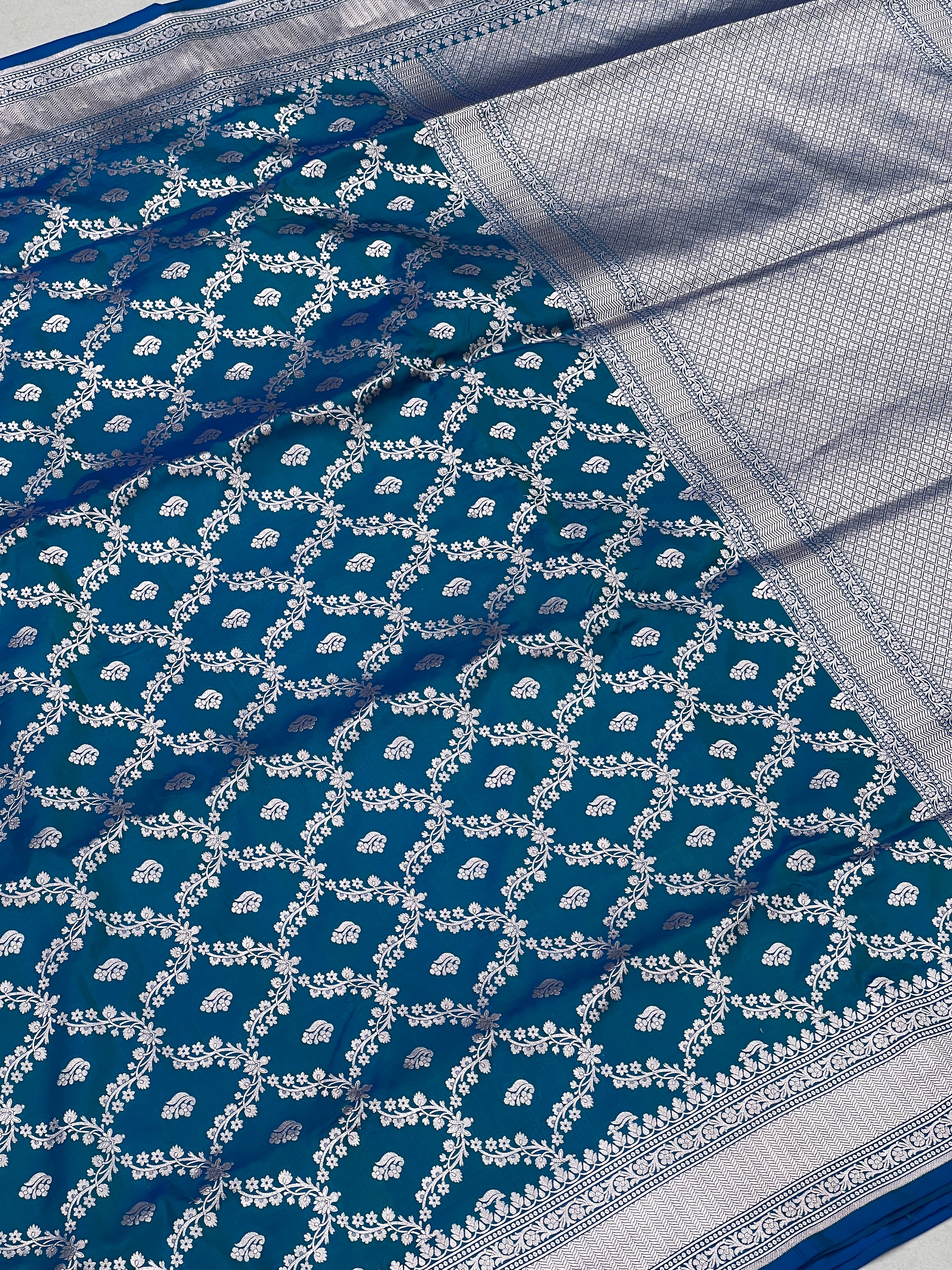 Blue Dhup Chav Katan Silk Saree