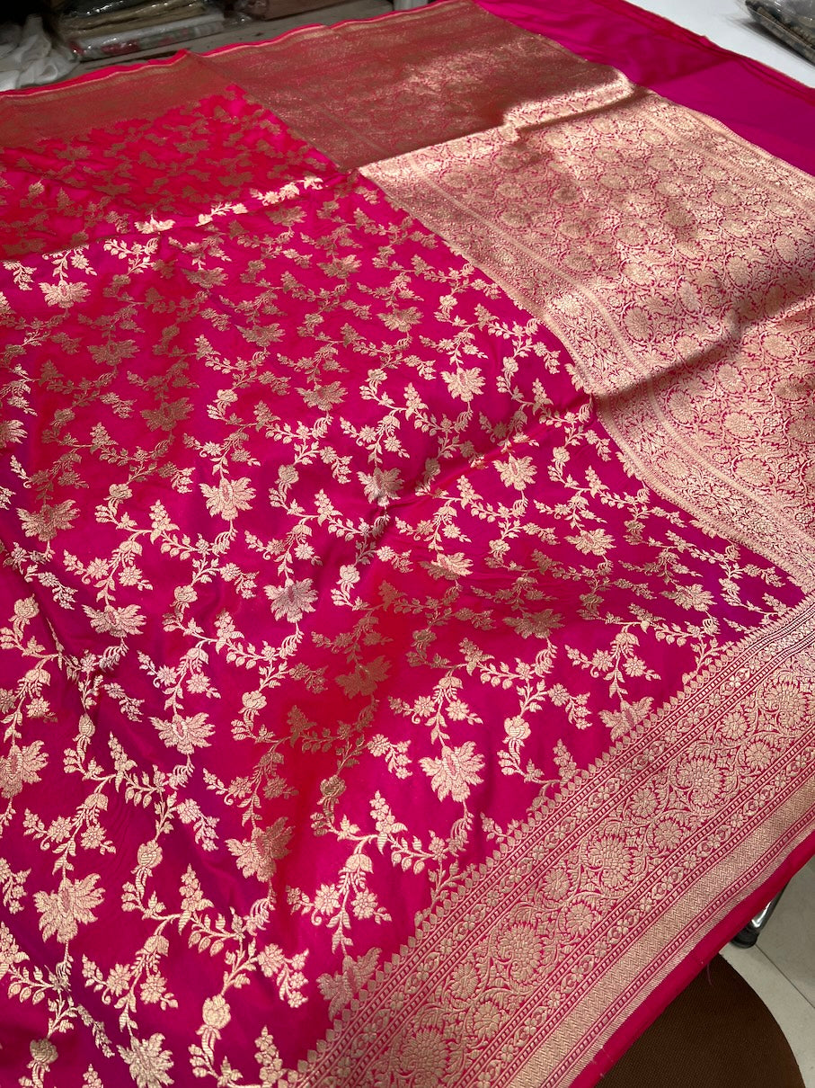 Rani Katan Silk Jaal Saree