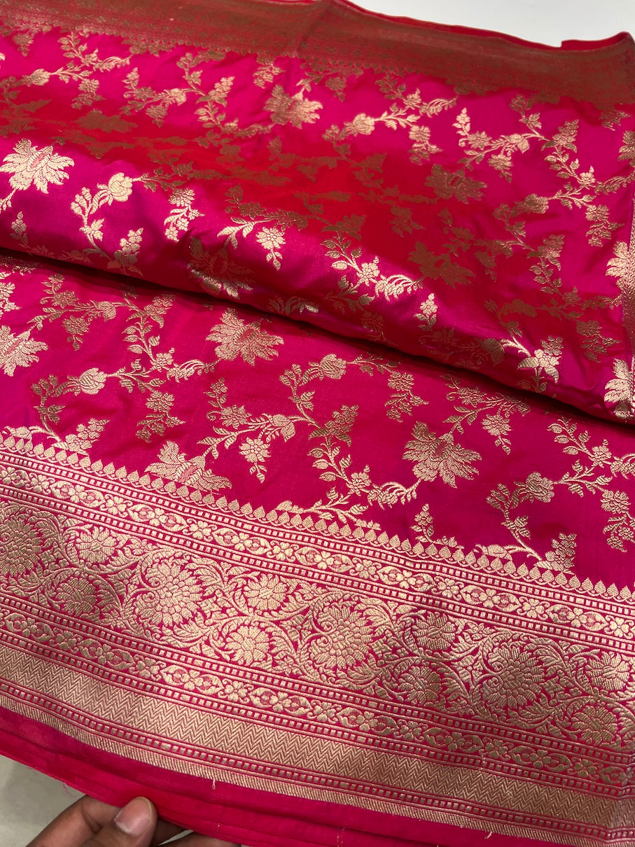 Rani Katan Silk Jaal Saree