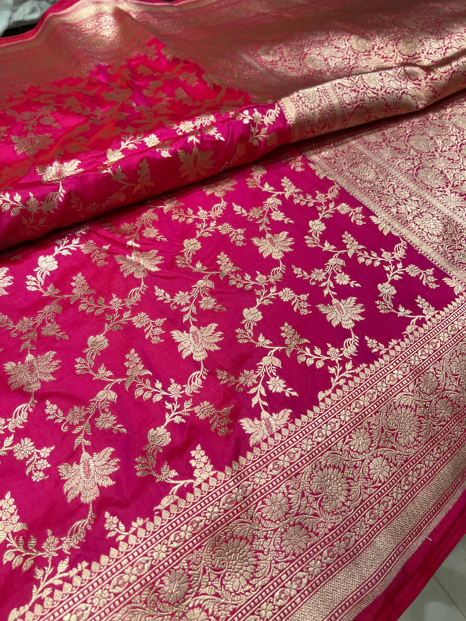 Rani Katan Silk Jaal Saree